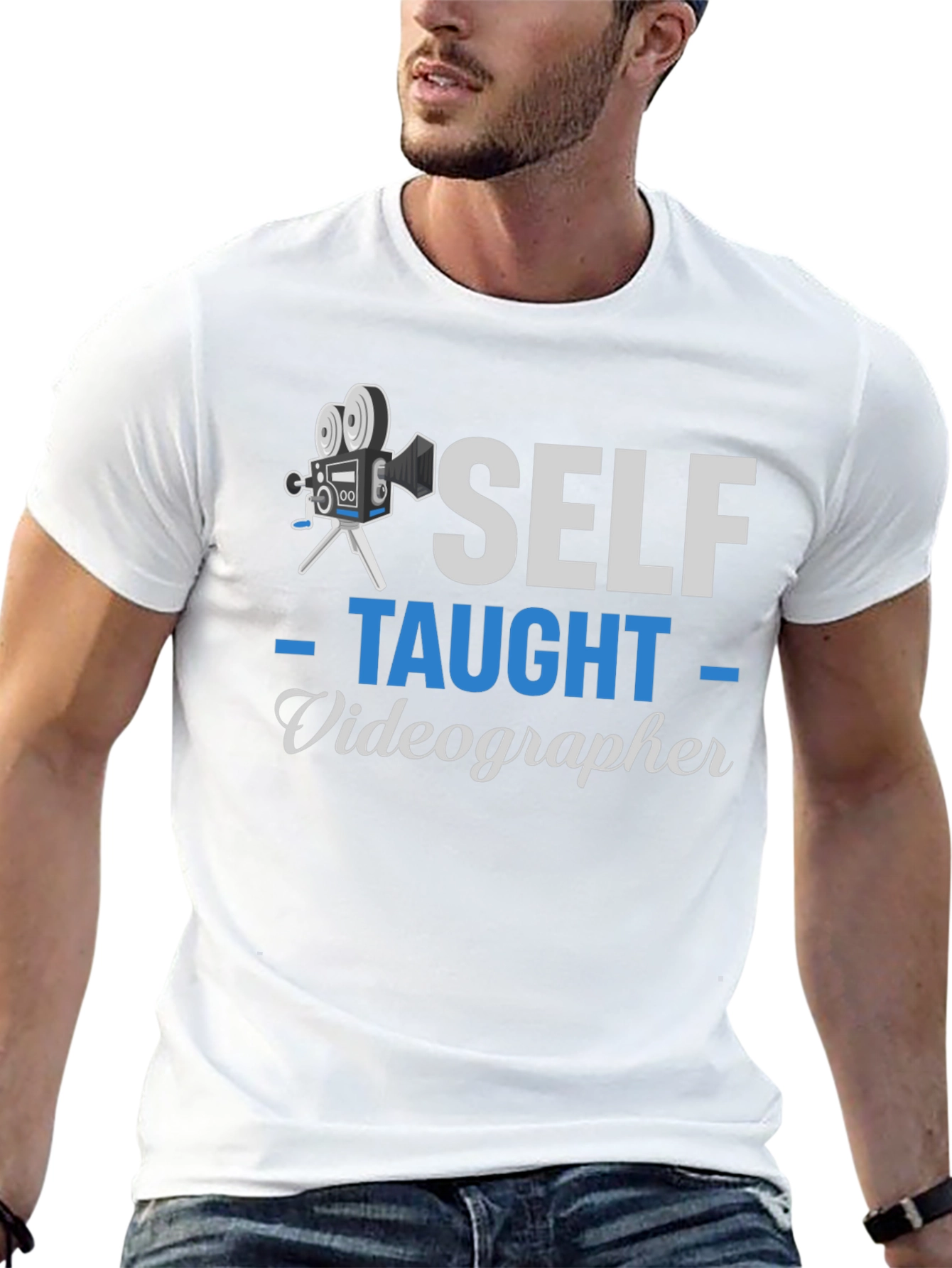 Black Self Taught Videographer Graphic Tee view 13
