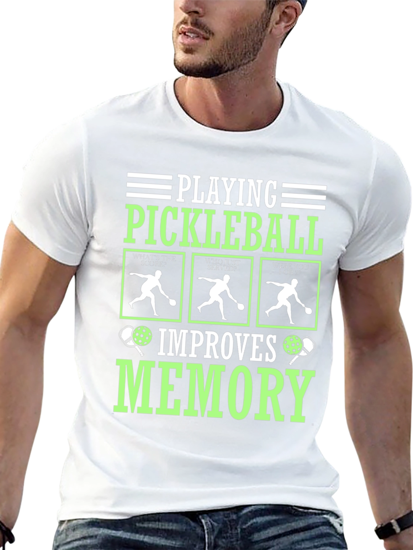Black Pickleball Improves Memory T-Shirt view 13