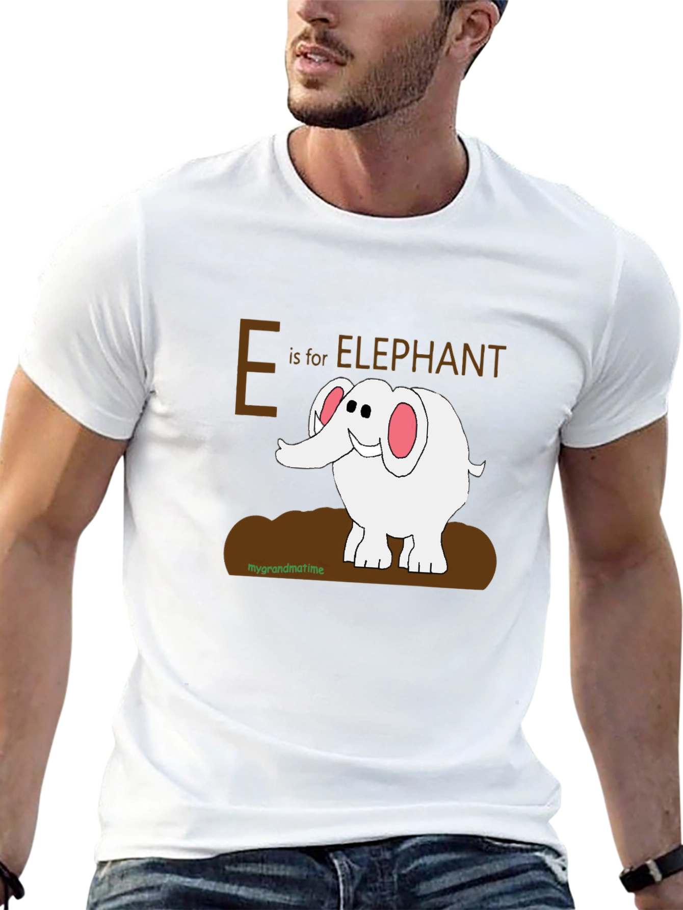 Black E is for Elephant Graphic T-Shirt view 13