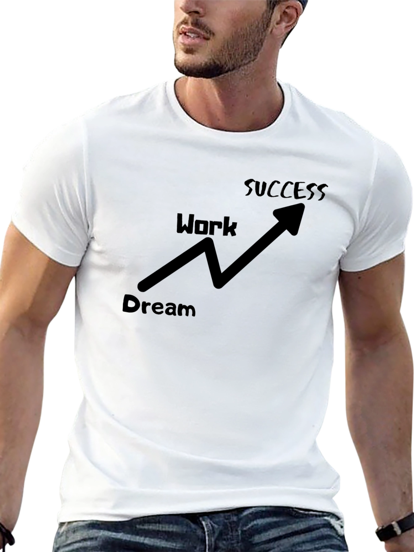 Black Dream Work Success Black Graphic Tee view 13