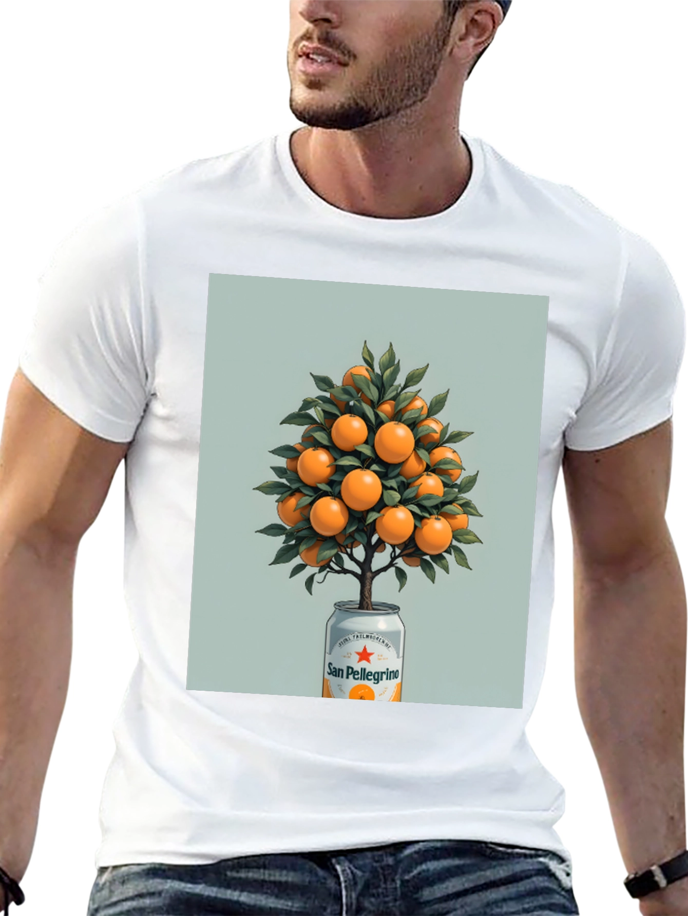 Black San Pellegrino Orange Tree Graphic Tee view 13