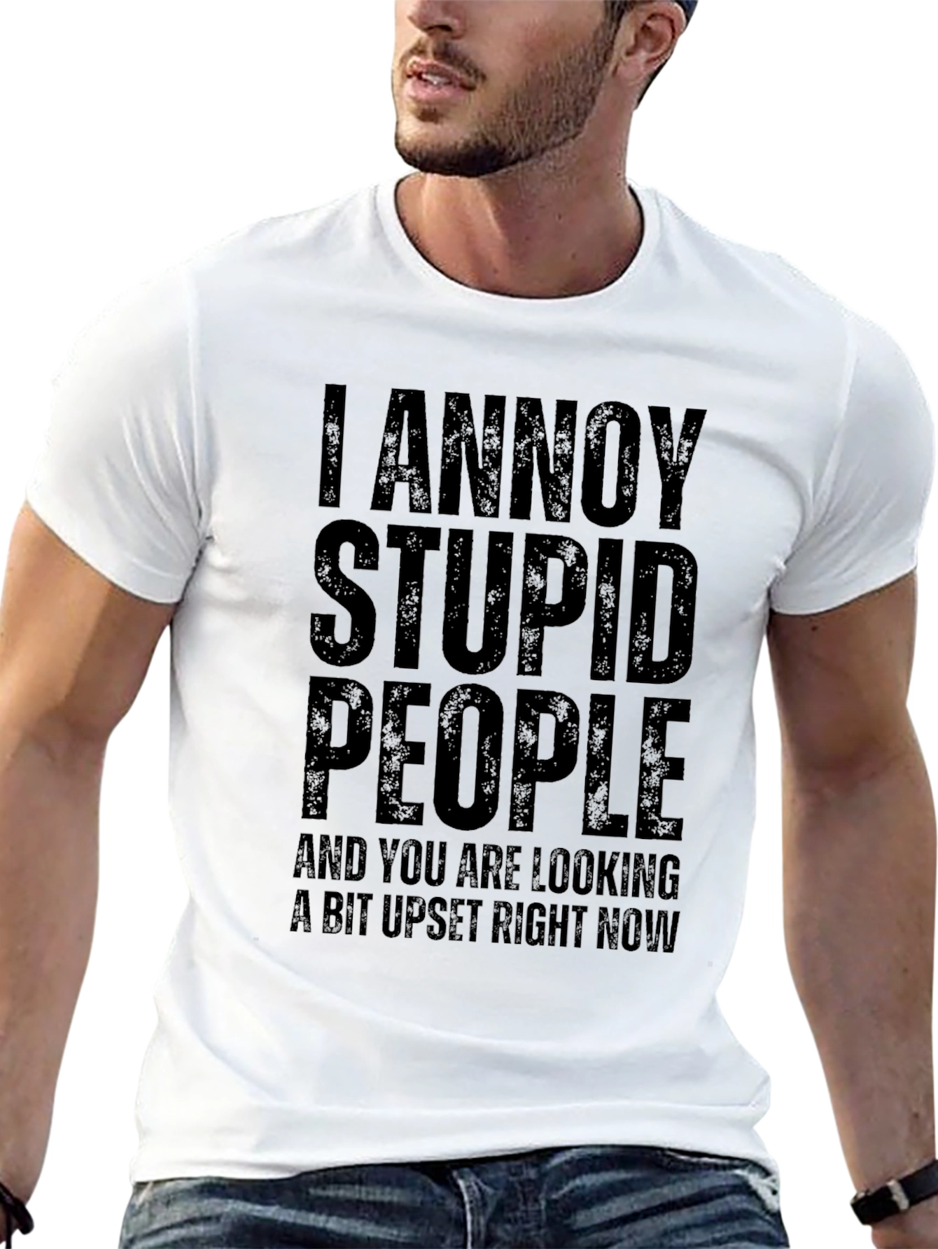 Black I Annoy Stupid People Black Graphic Tee view 13