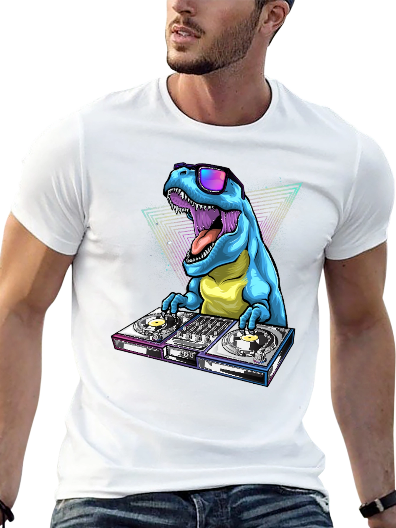 Black DJ Dinosaur Graphic Tee view 13
