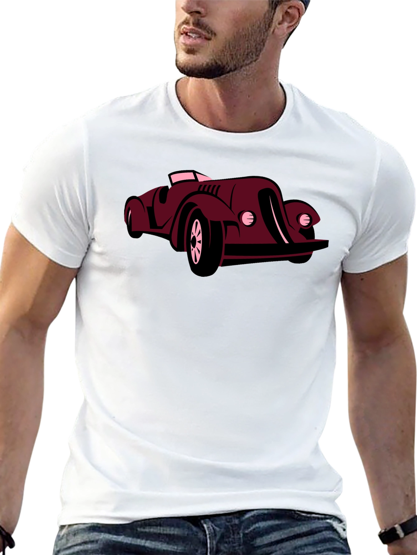Black Vintage Car Graphic Tee - Retro Style view 13