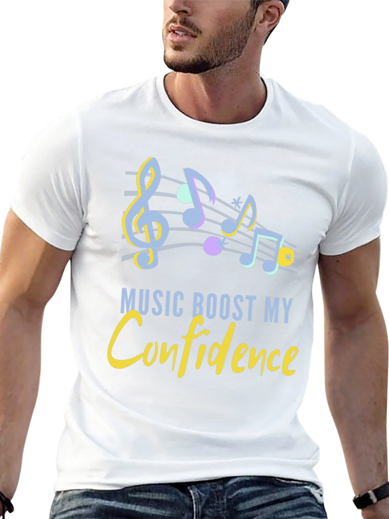 Black Music Boosts Confidence Graphic T-Shirt view 13