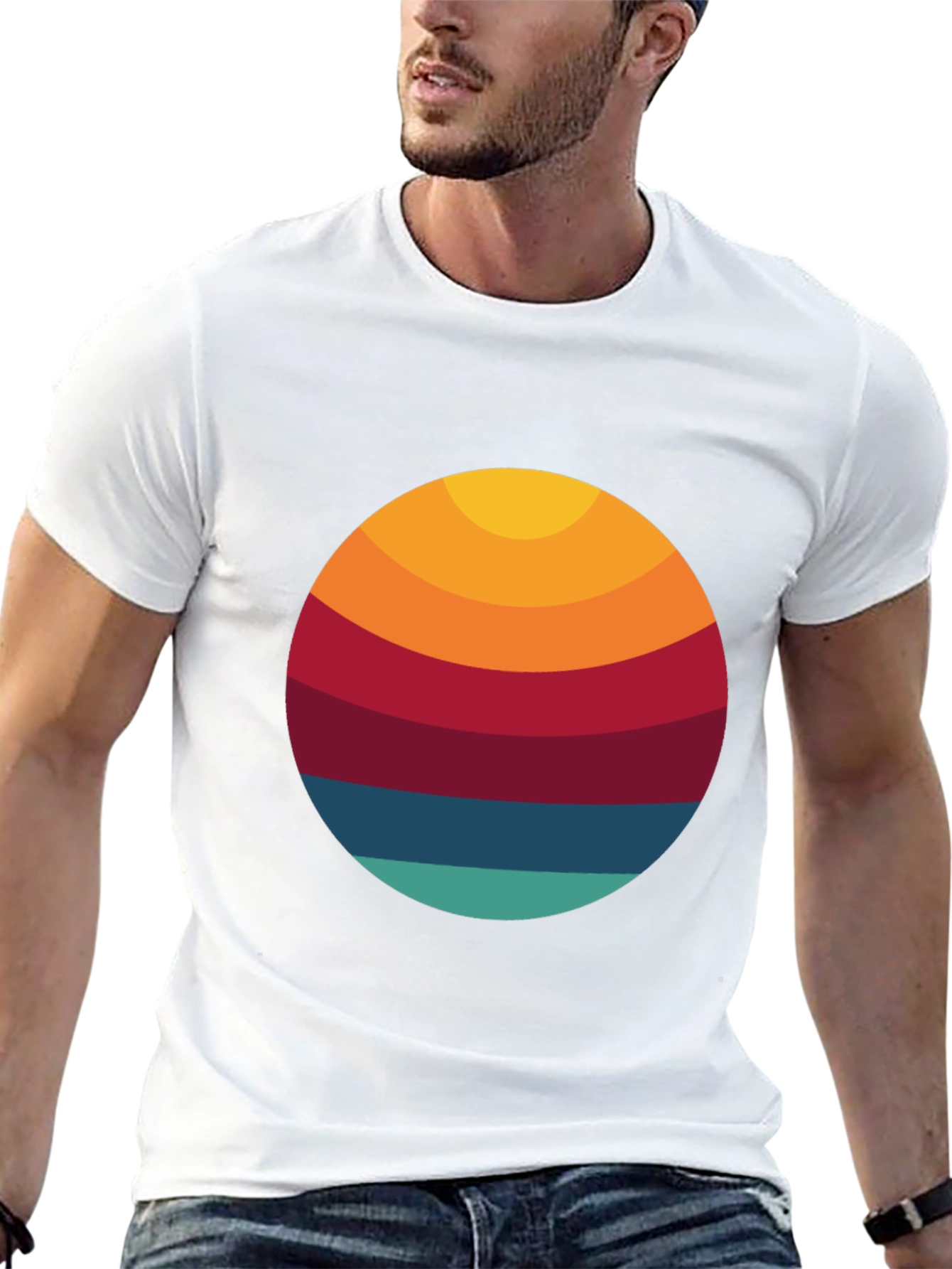 Black Retro Sunset Graphic T-Shirt - Vintage Style Tee view 13