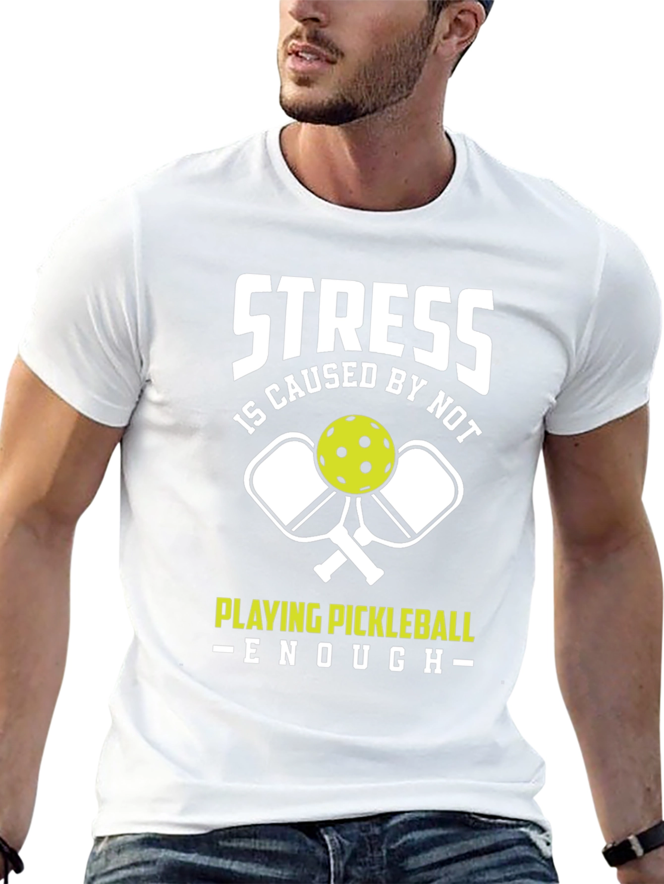 Black Funny Pickleball T-Shirt - Stress Relief Tee view 13