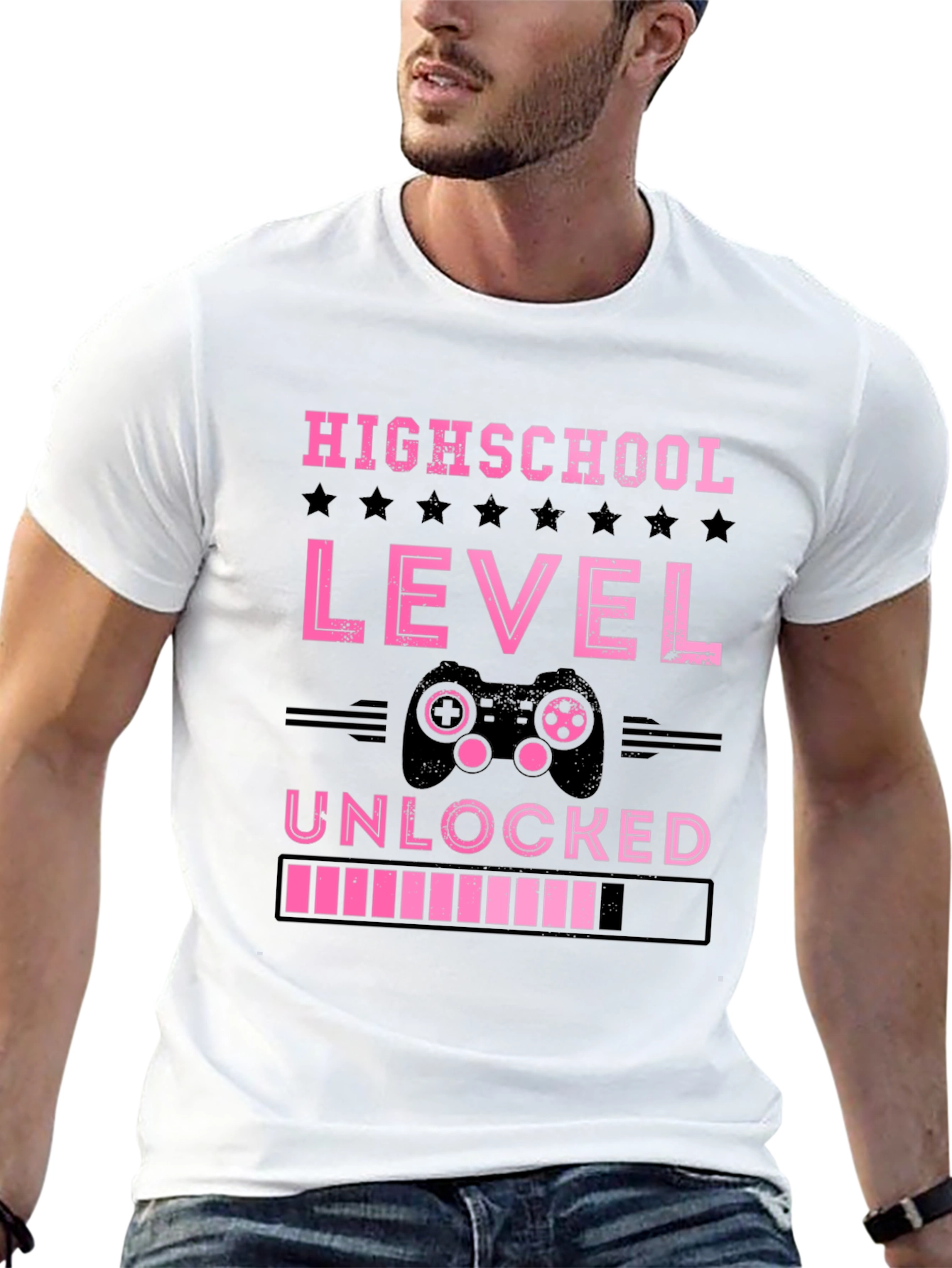 Black Highschool Level Unlocked Gamer T-Shirt view 13