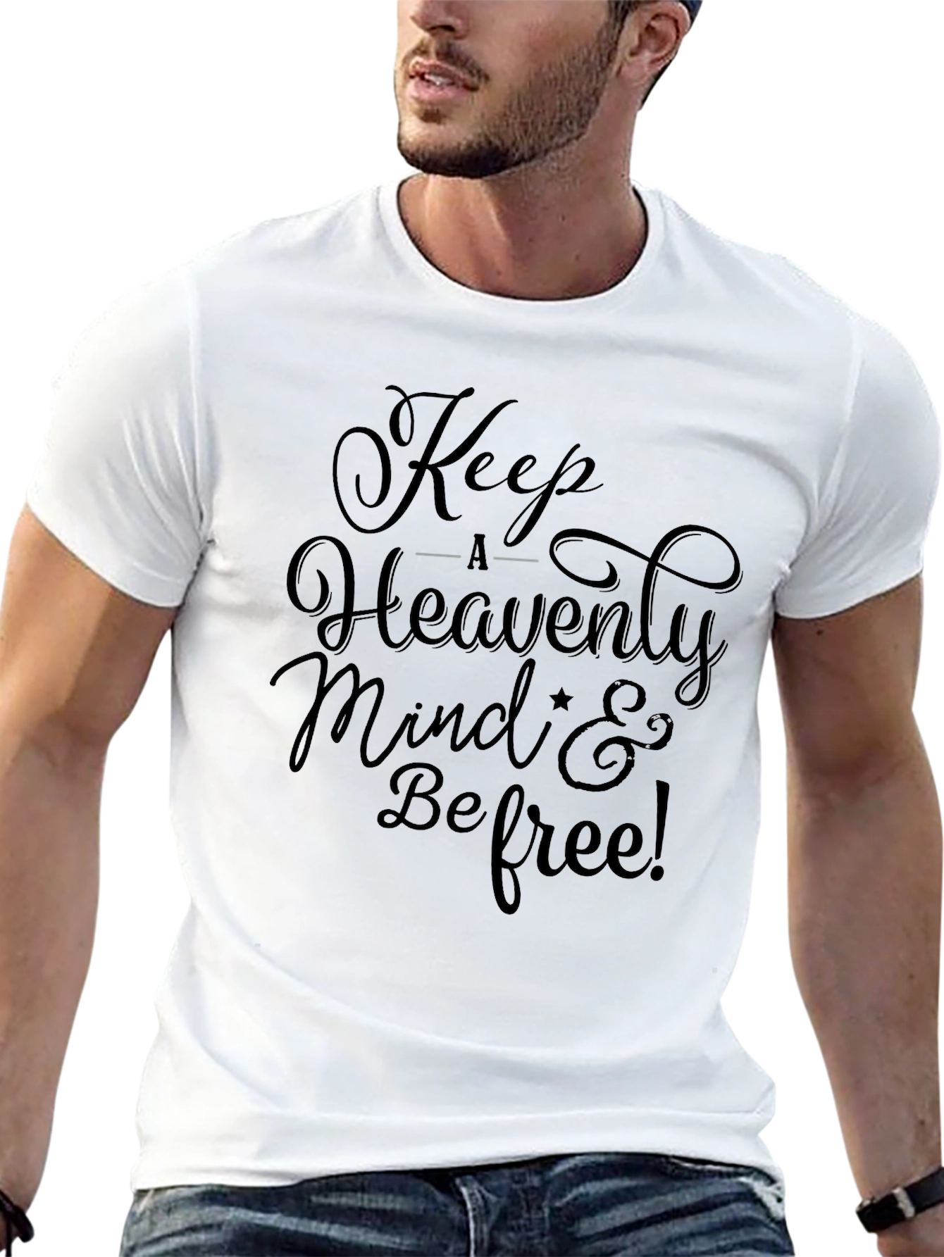 Black Keep A Heavenly Mind Graphic Tee - Black view 13