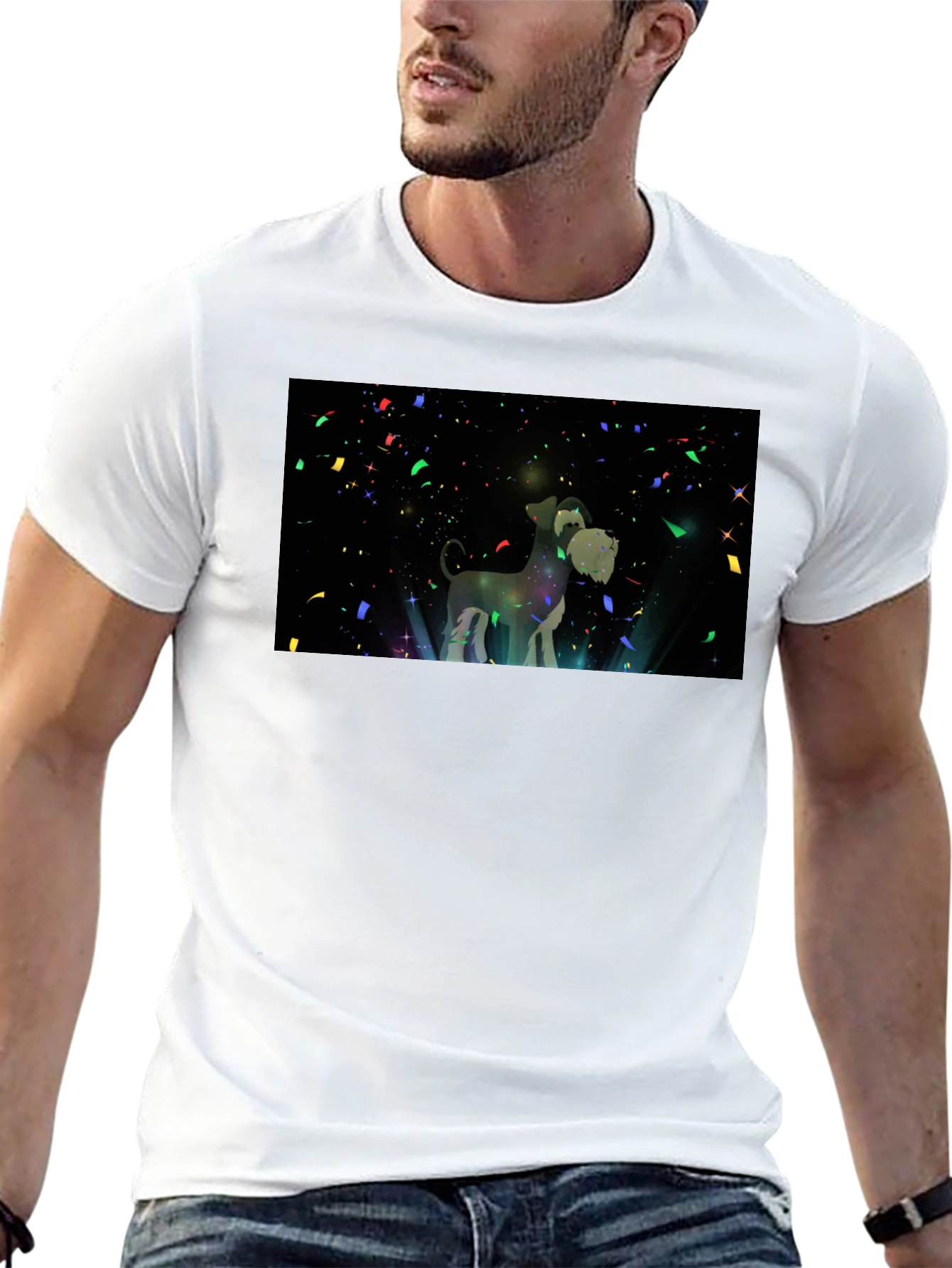 Black Dog Lover's Starry Night T-Shirt view 13