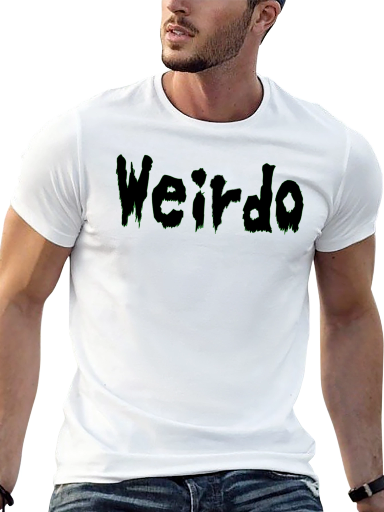 Black Weirdo Graphic Print Black T-Shirt view 13