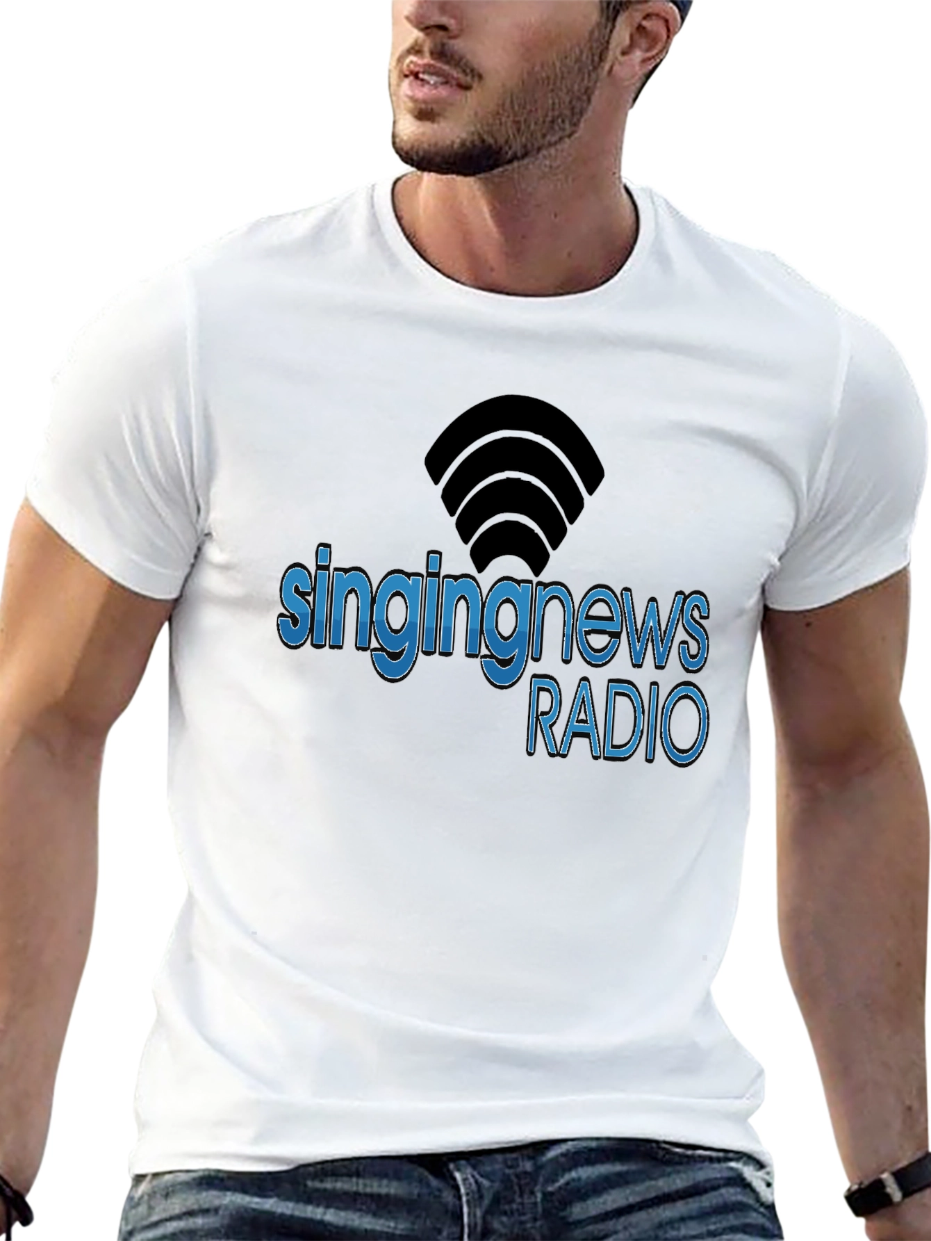 Black Singing News Radio Black T-Shirt view 13