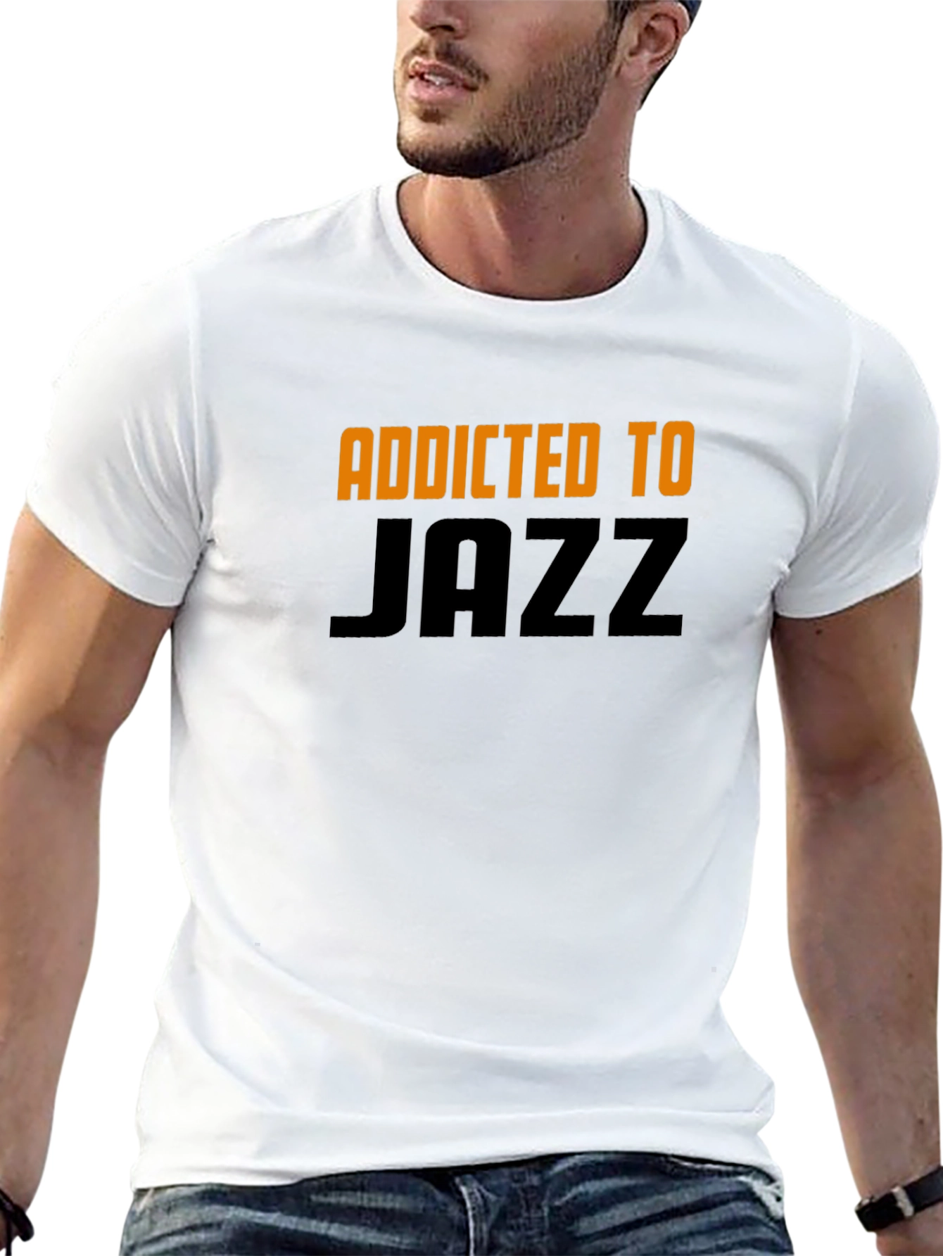 Black Addicted to Jazz Graphic Tee - Black Cotton Blend view 13