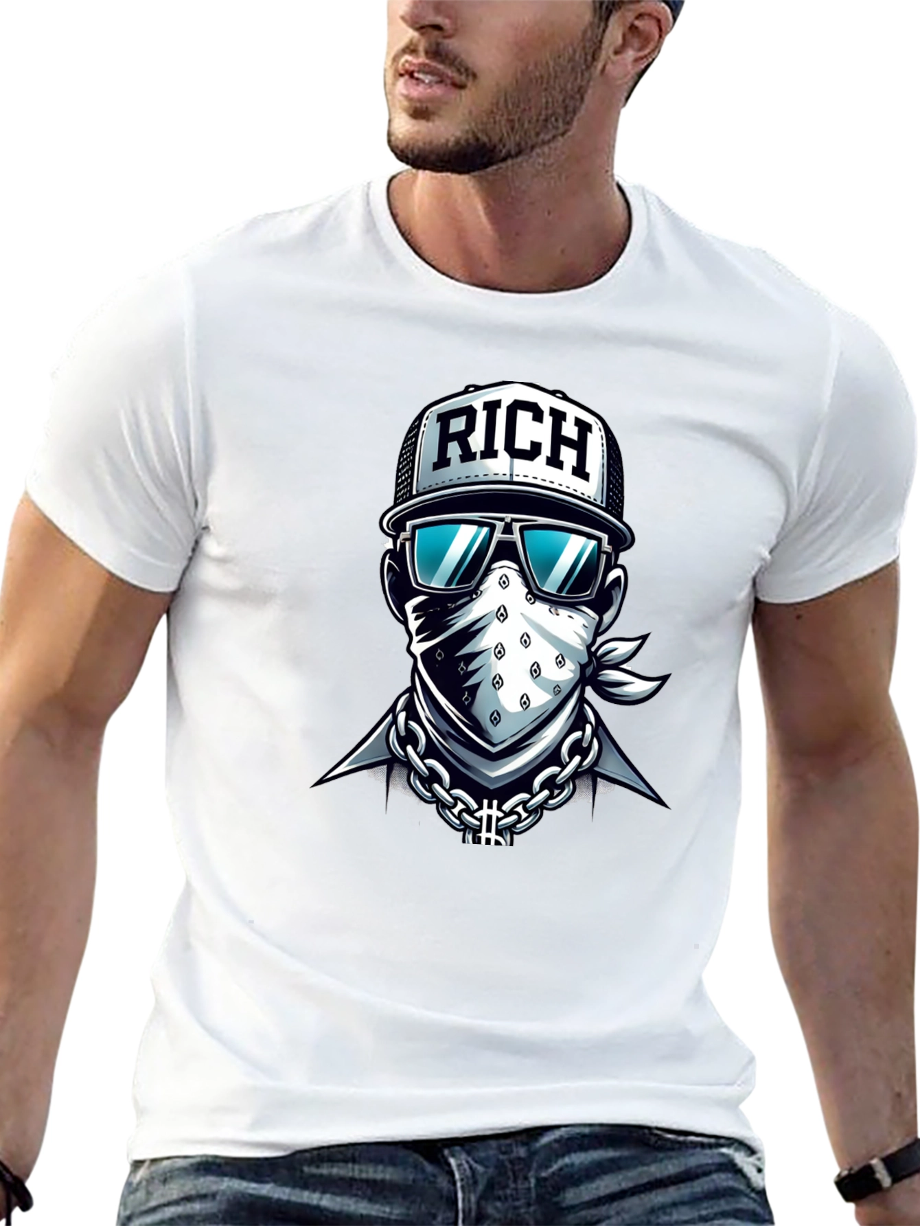 Black Rich Graphic T-Shirt - Urban Streetwear Style view 13