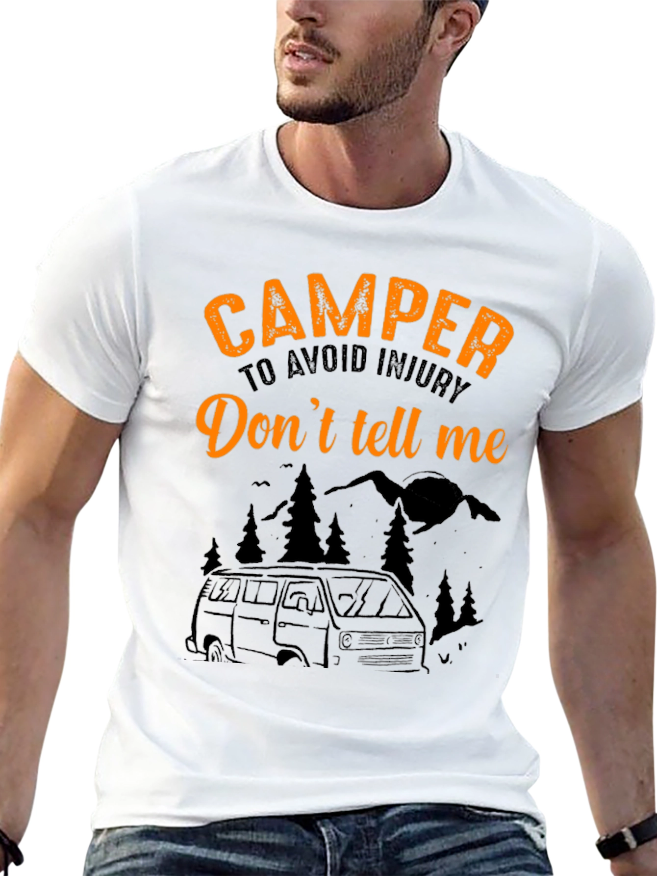 Black Camper Tee: "Don't Tell Me!" Black T-Shirt view 13