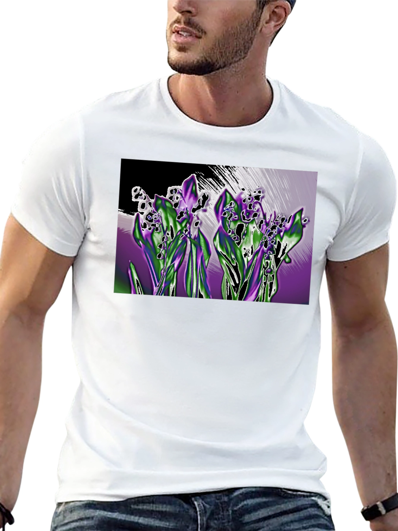 Black Lily of the Valley Graphic T-Shirt - Black view 13