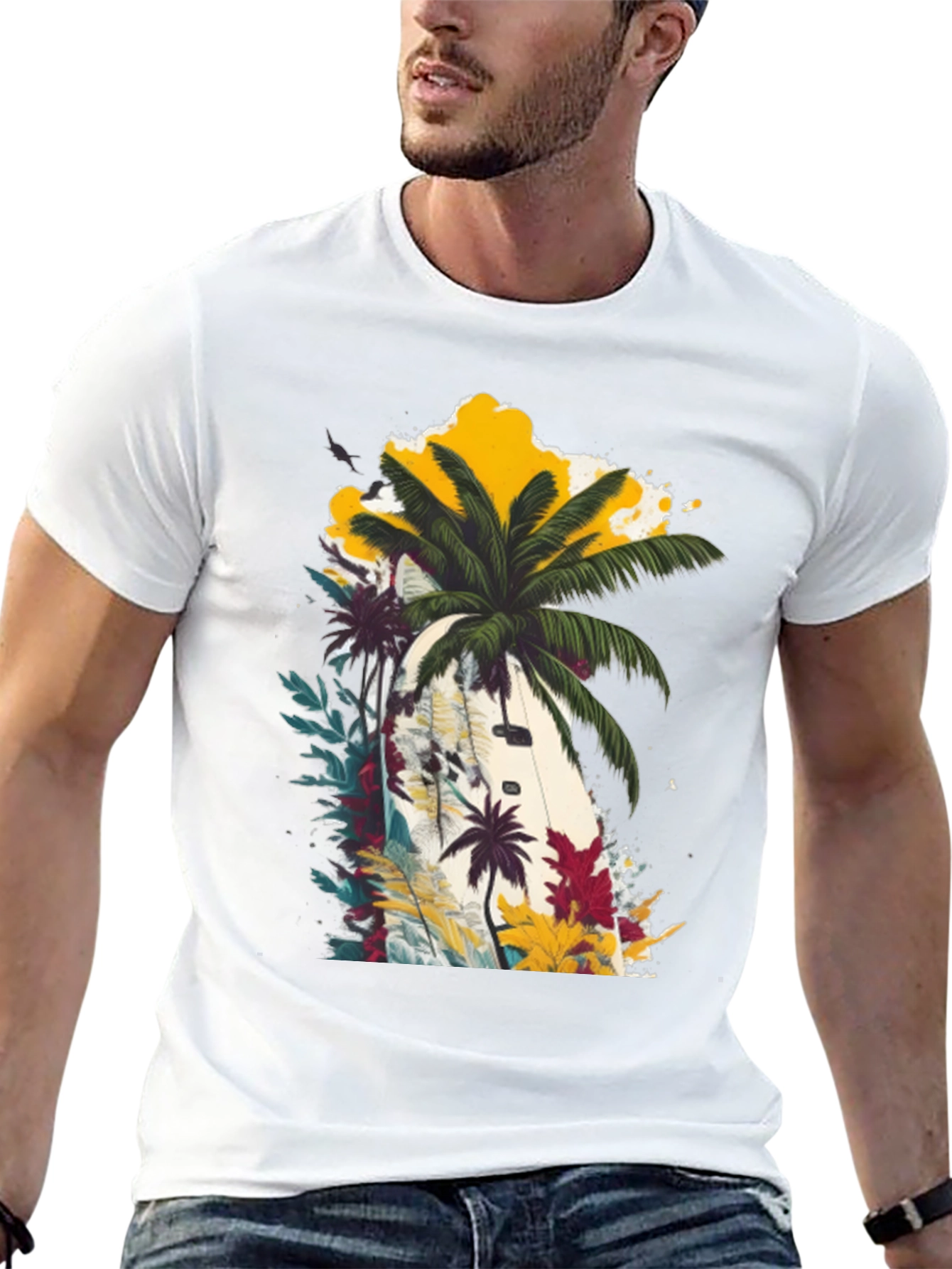 Black Tropical Palm Tree Graphic Tee - Beach Ready view 13