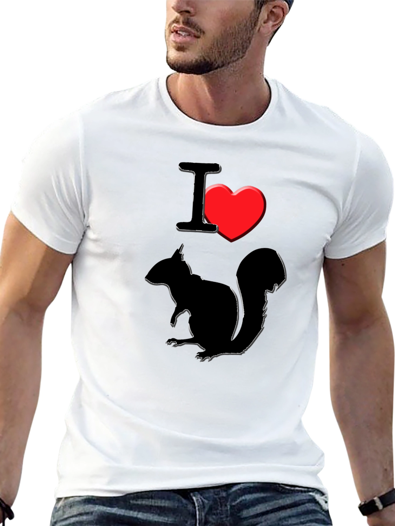 Black I Love Squirrels Graphic T-Shirt - Black view 13