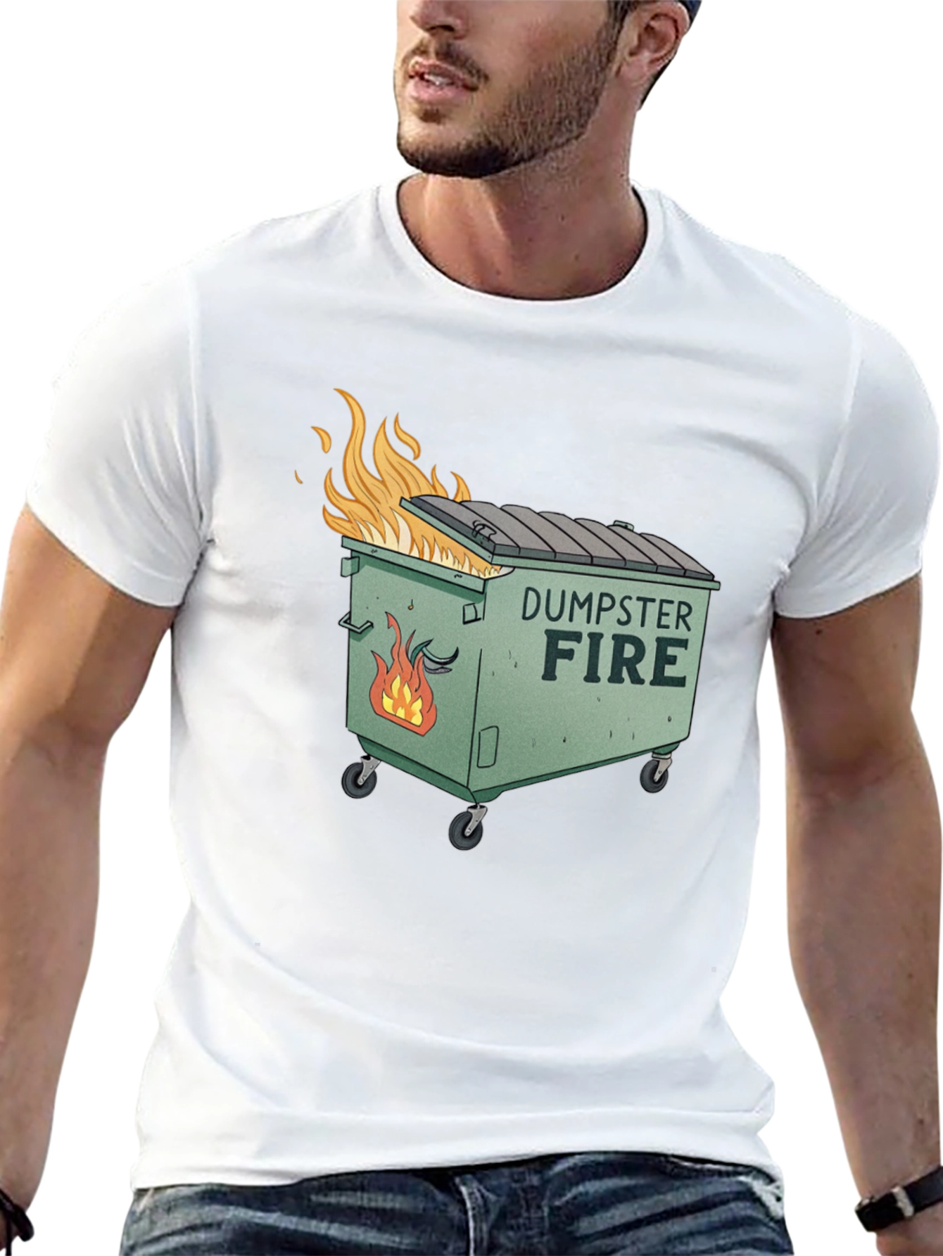 Black Dumpster Fire Graphic T-Shirt - Humorous Tee view 13