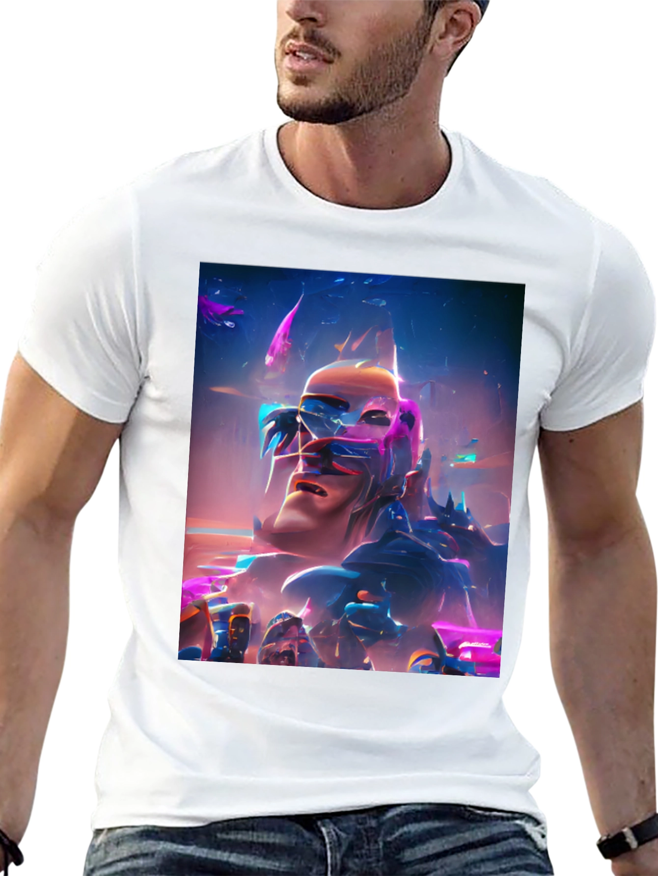 Black Abstract Art Graphic Tee view 13