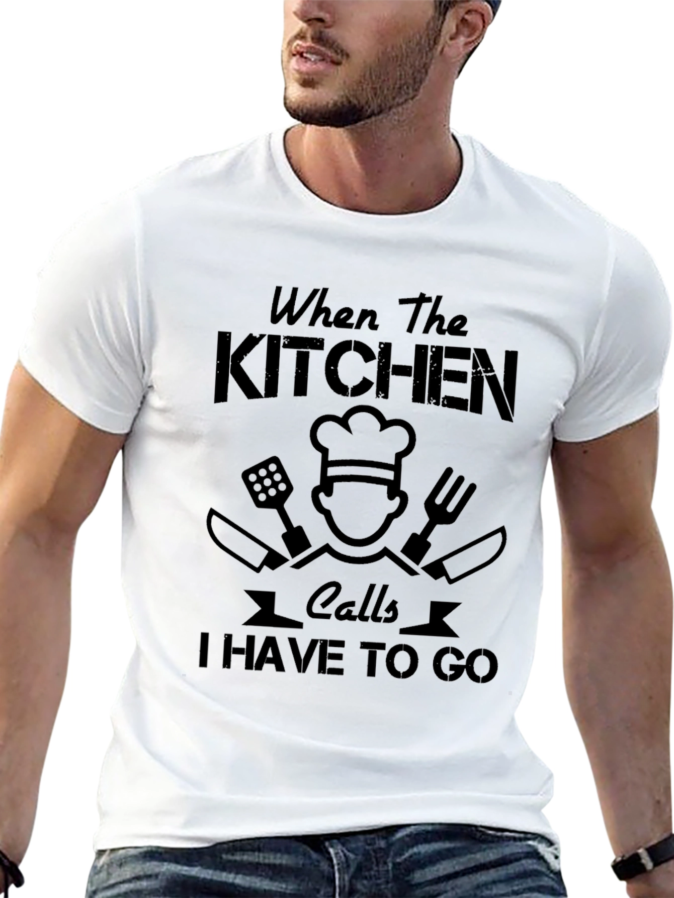 Black Chef's Call T-Shirt - Kitchen Humor Tee view 13