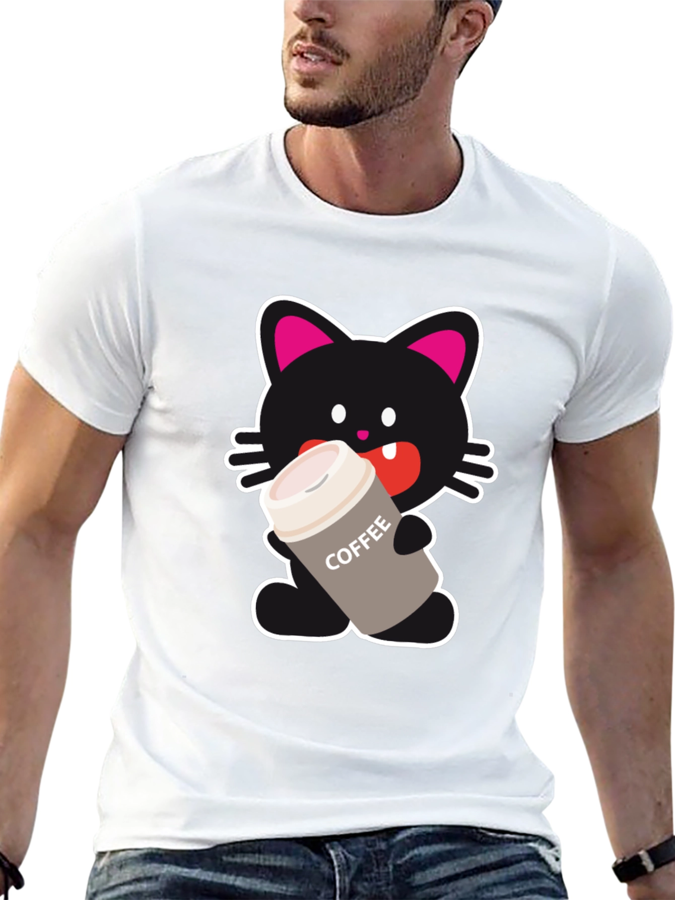 Black Cat Lover Coffee T-Shirt view 13