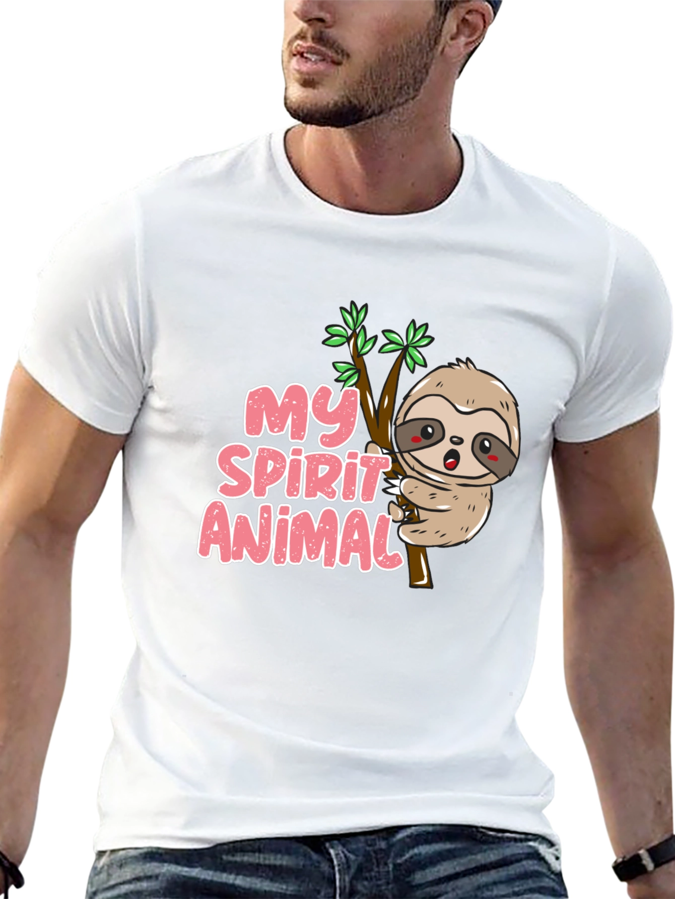 Black My Spirit Animal Sloth T-Shirt view 13