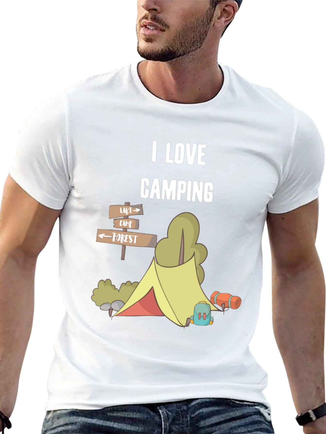 Black I Love Camping Graphic T-Shirt view 13