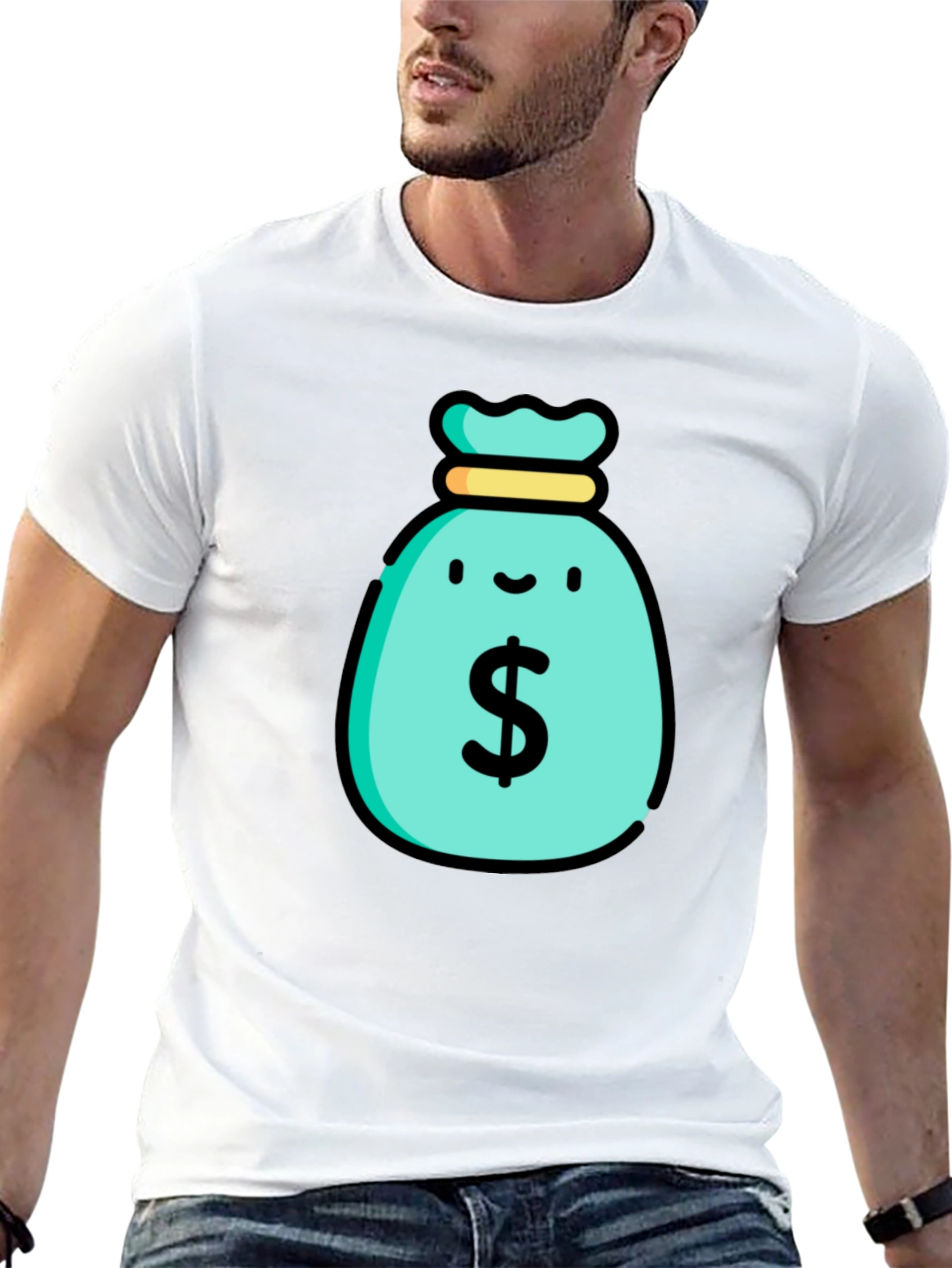 Black Money Bag Graphic T-Shirt - Black view 13