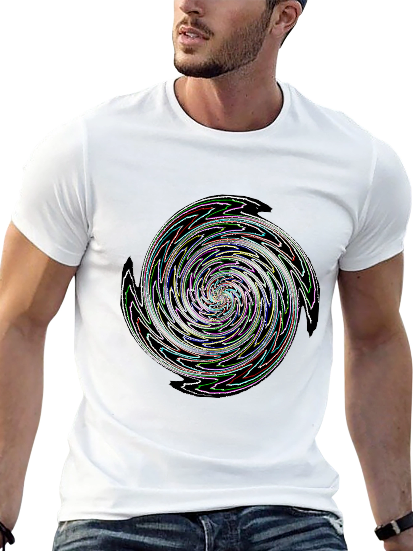 Black Swirl Graphic Black T-Shirt view 13