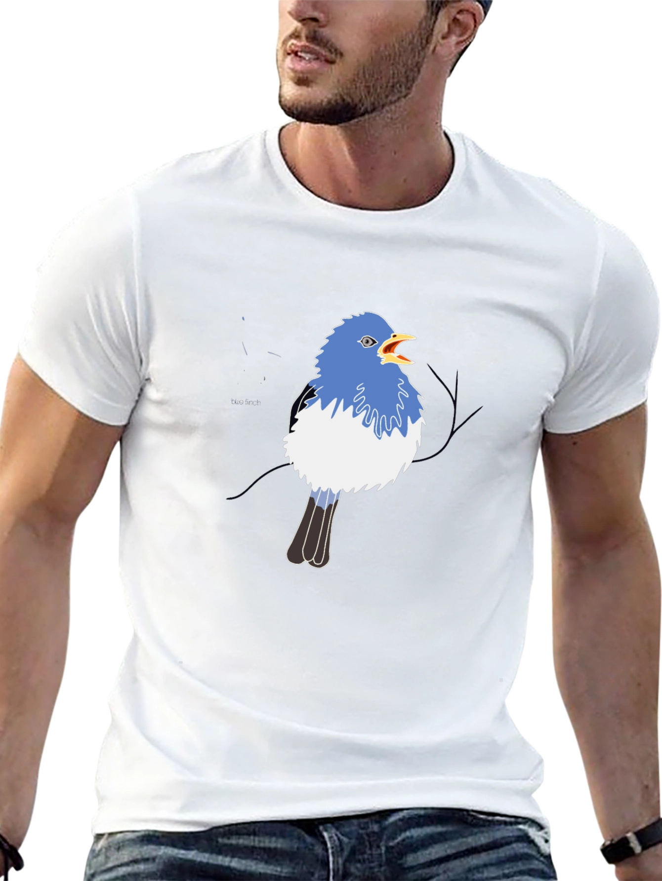 Black Blue Bird Graphic Black Tee view 13