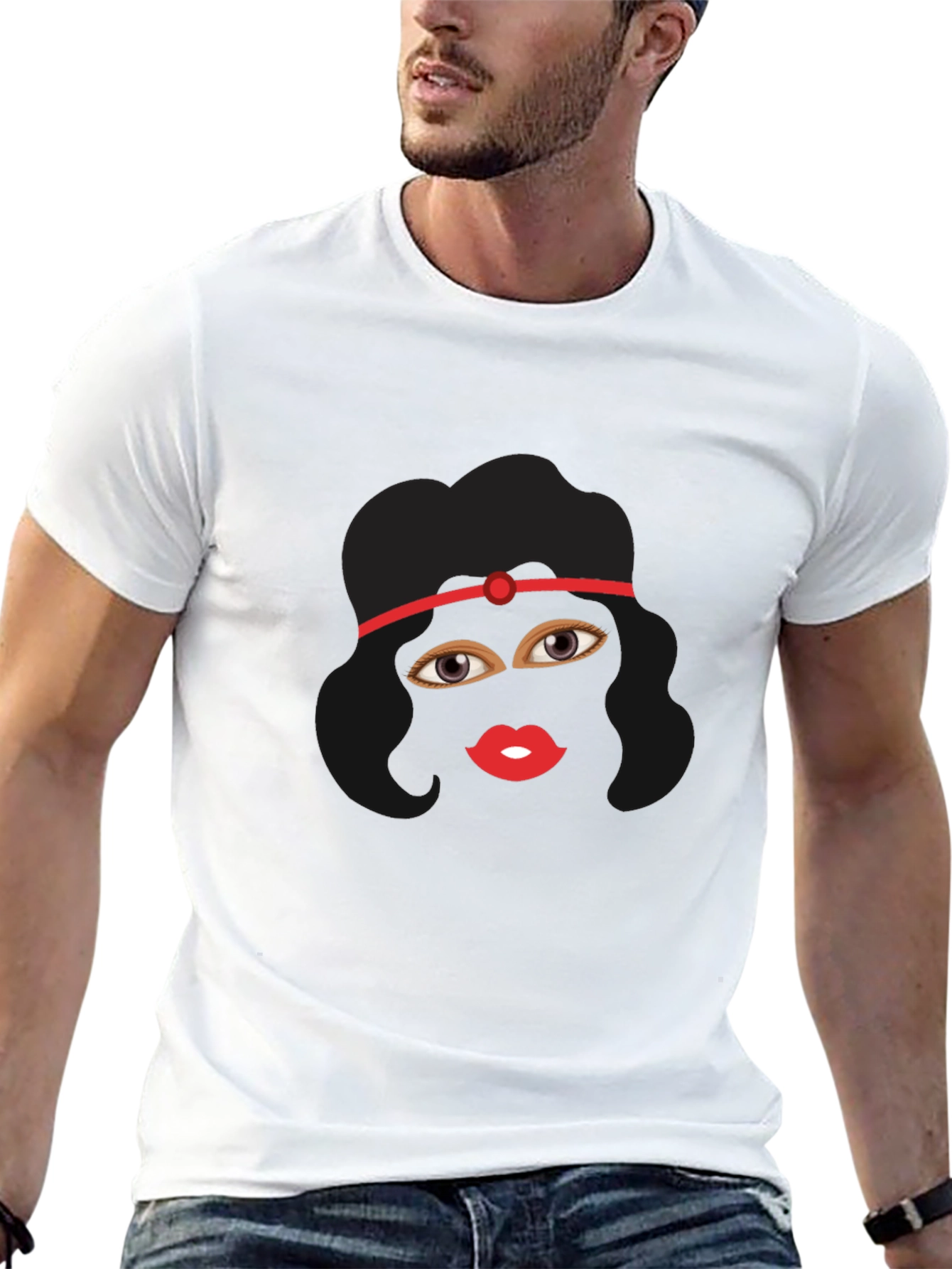 Black Ninja Girl Graphic Tee - Black Cotton T-Shirt view 13