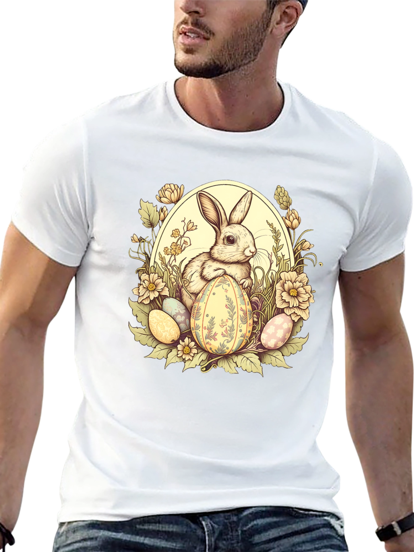 Easter Bunny Floral Egg T-Shirt - 13