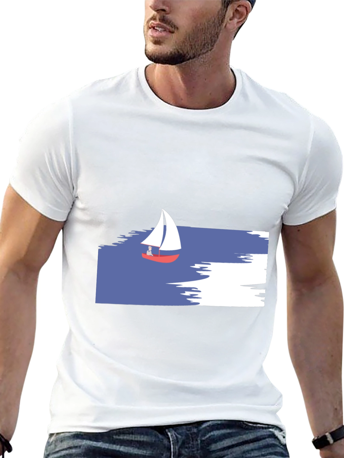 Black Sailboat Graphic T-Shirt - Black view 13
