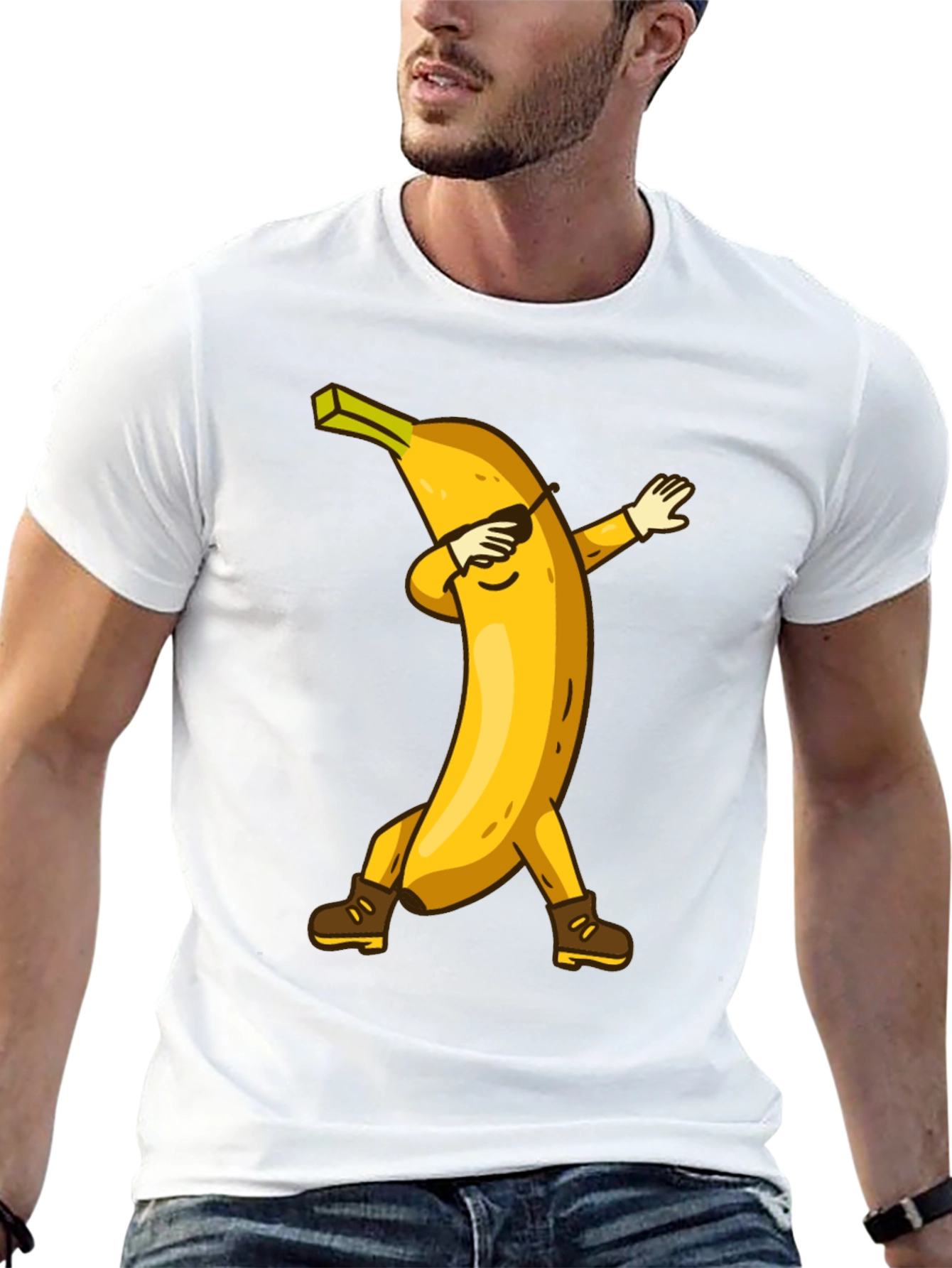 Black Dabbing Banana Graphic Tee - Fun Trendy Shirt view 13