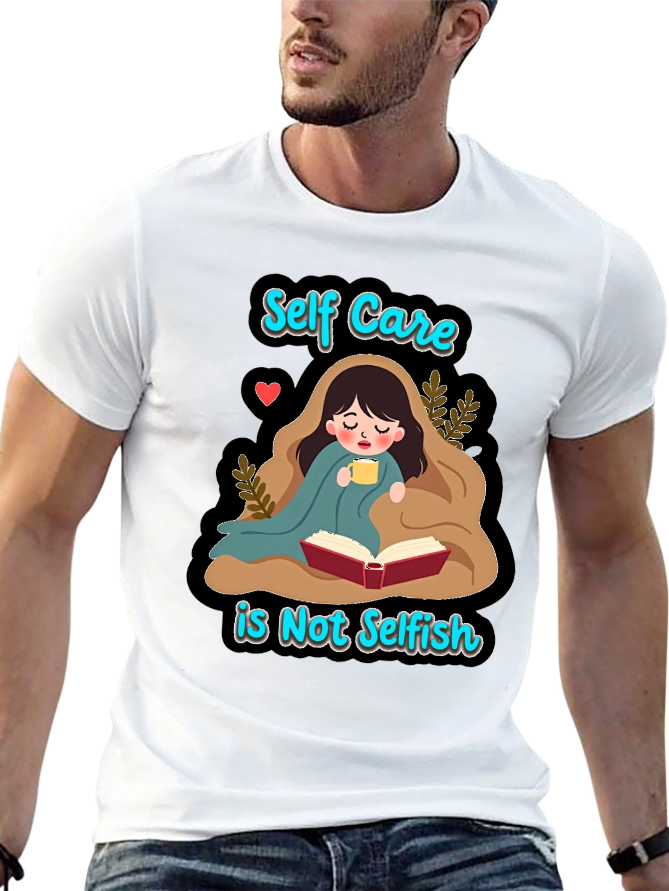 Black Self Care T-Shirt - Reading & Relaxation view 13