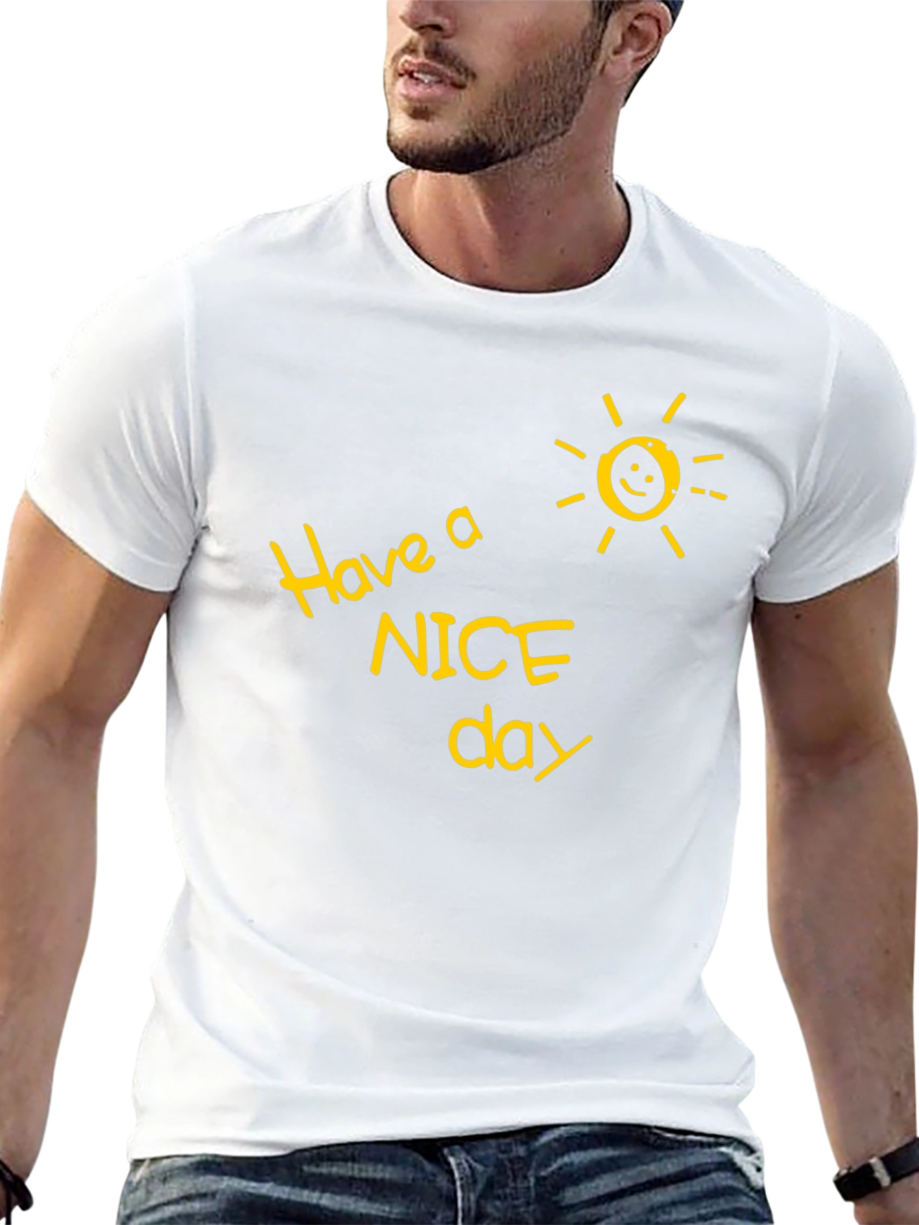 Black Have a Nice Day Graphic Tee - Black view 13