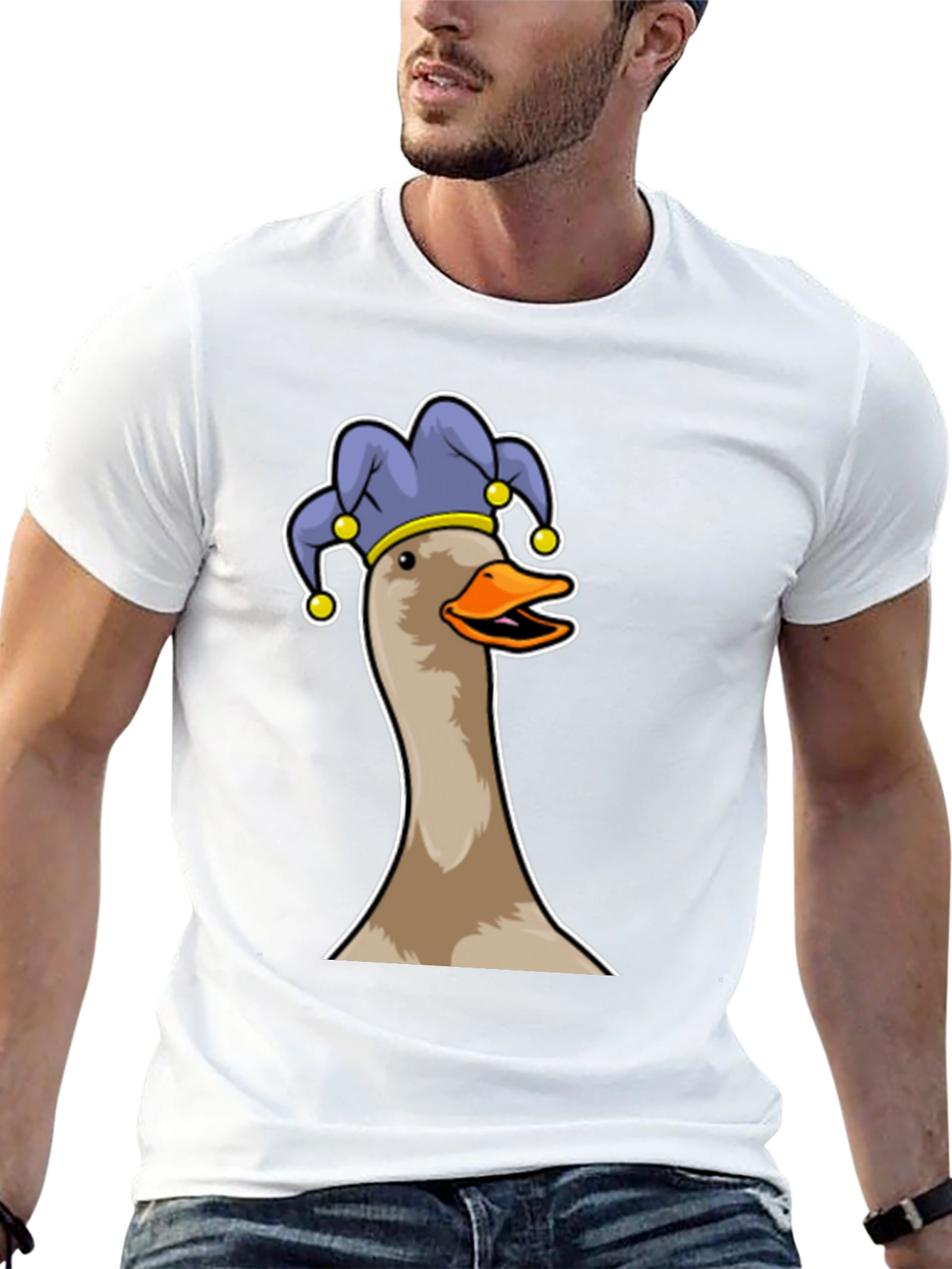 Black Goose Jester T-Shirt - Funny Cartoon Tee view 13