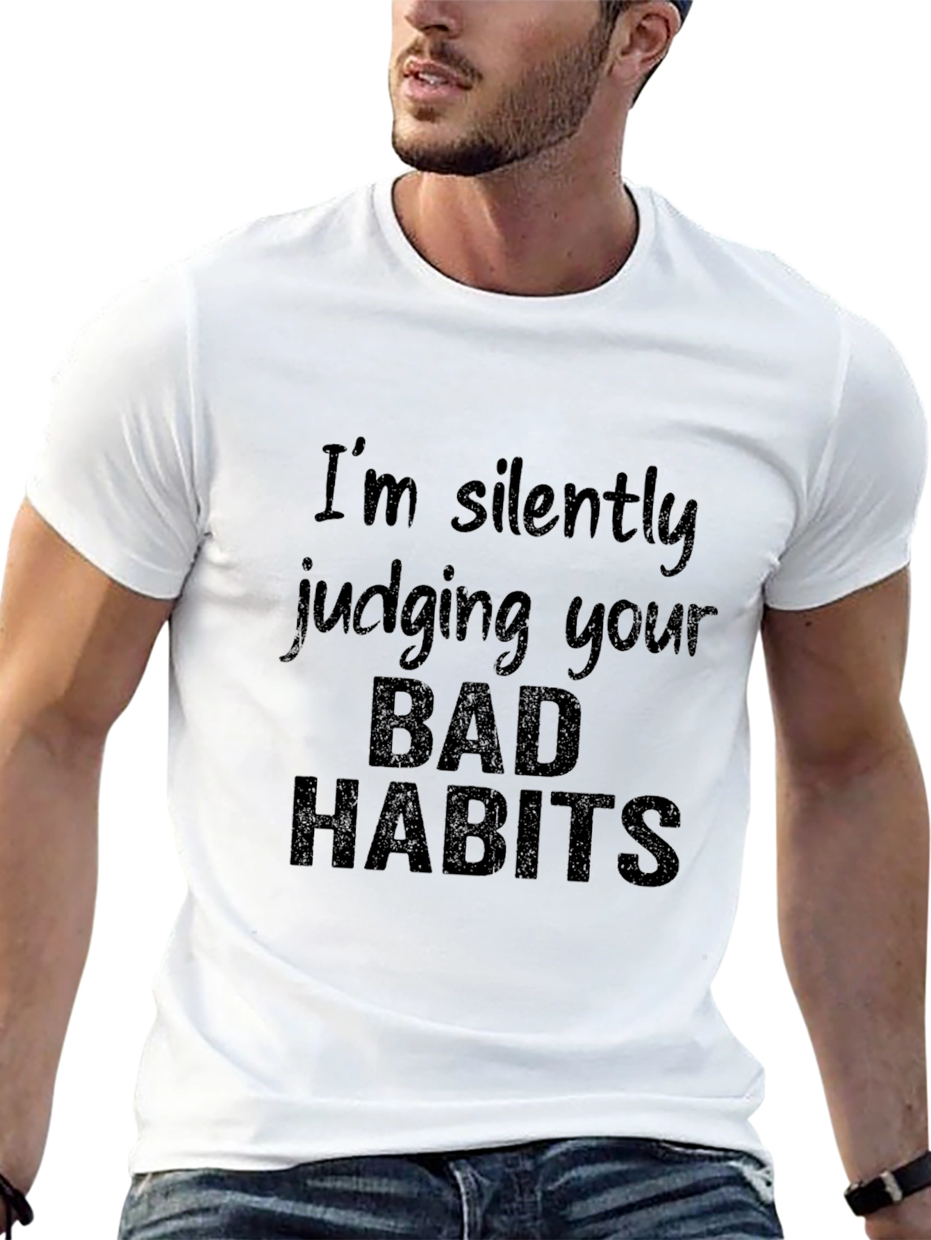 Black I'm Silently Judging You T-Shirt view 13