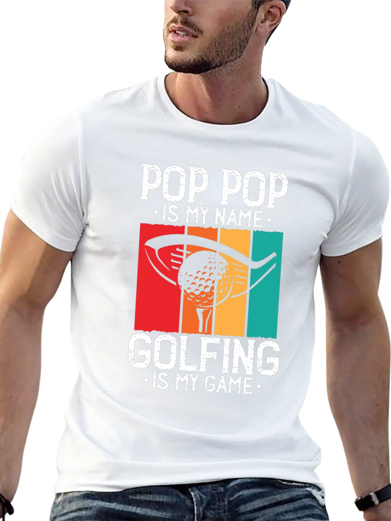 Black Pop Pop Golfing T-Shirt - Funny Grandpa Gift view 13