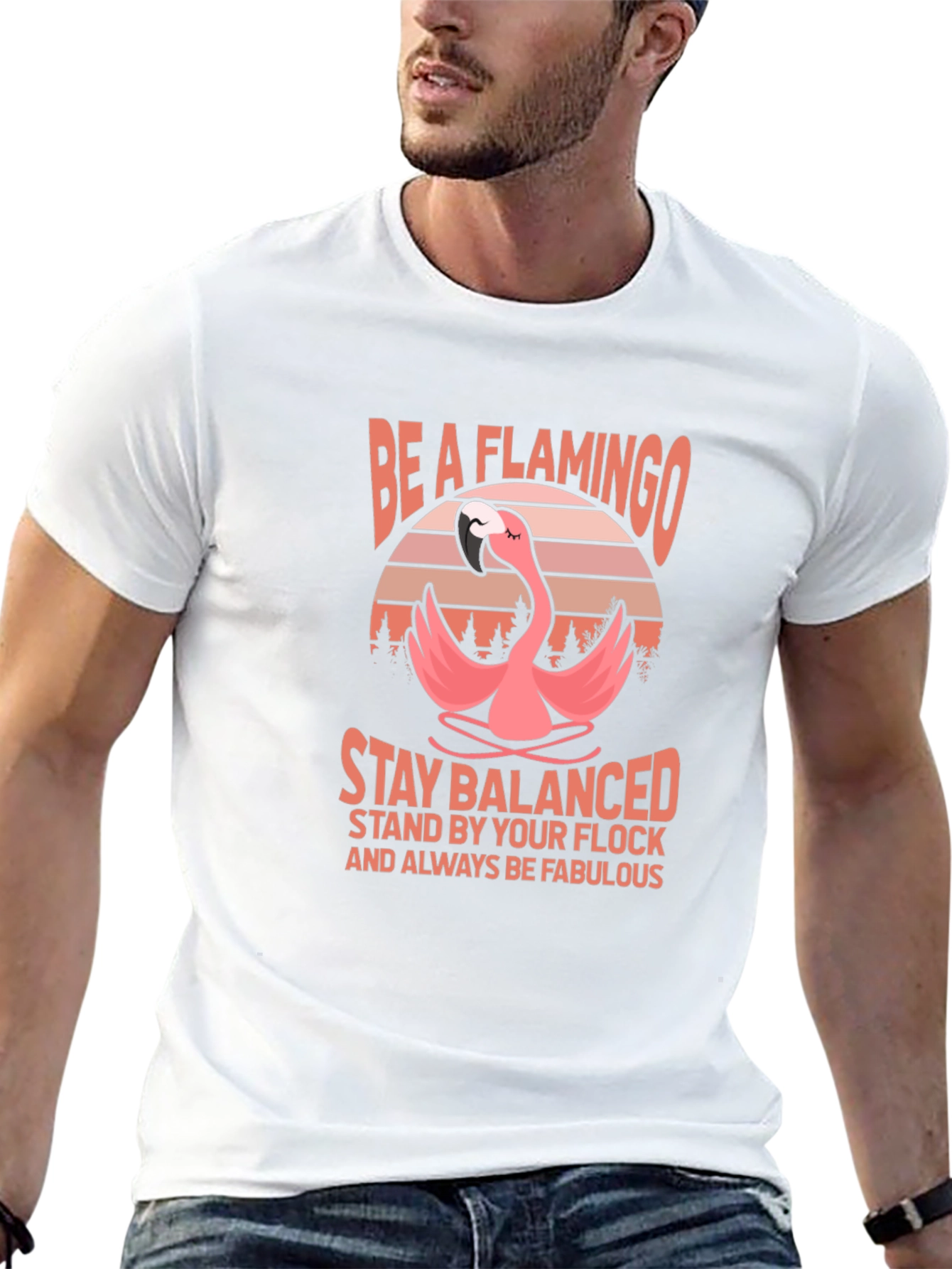 Black Be A Flamingo T-Shirt - Stay Balanced view 13