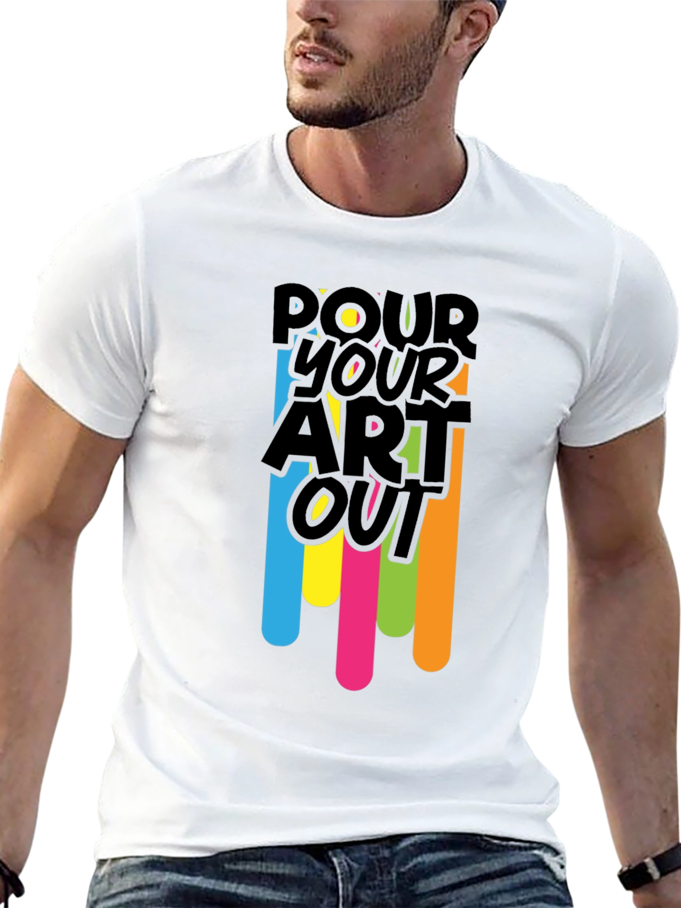 Black Pour Your Art Out - Black Graphic T-Shirt view 13