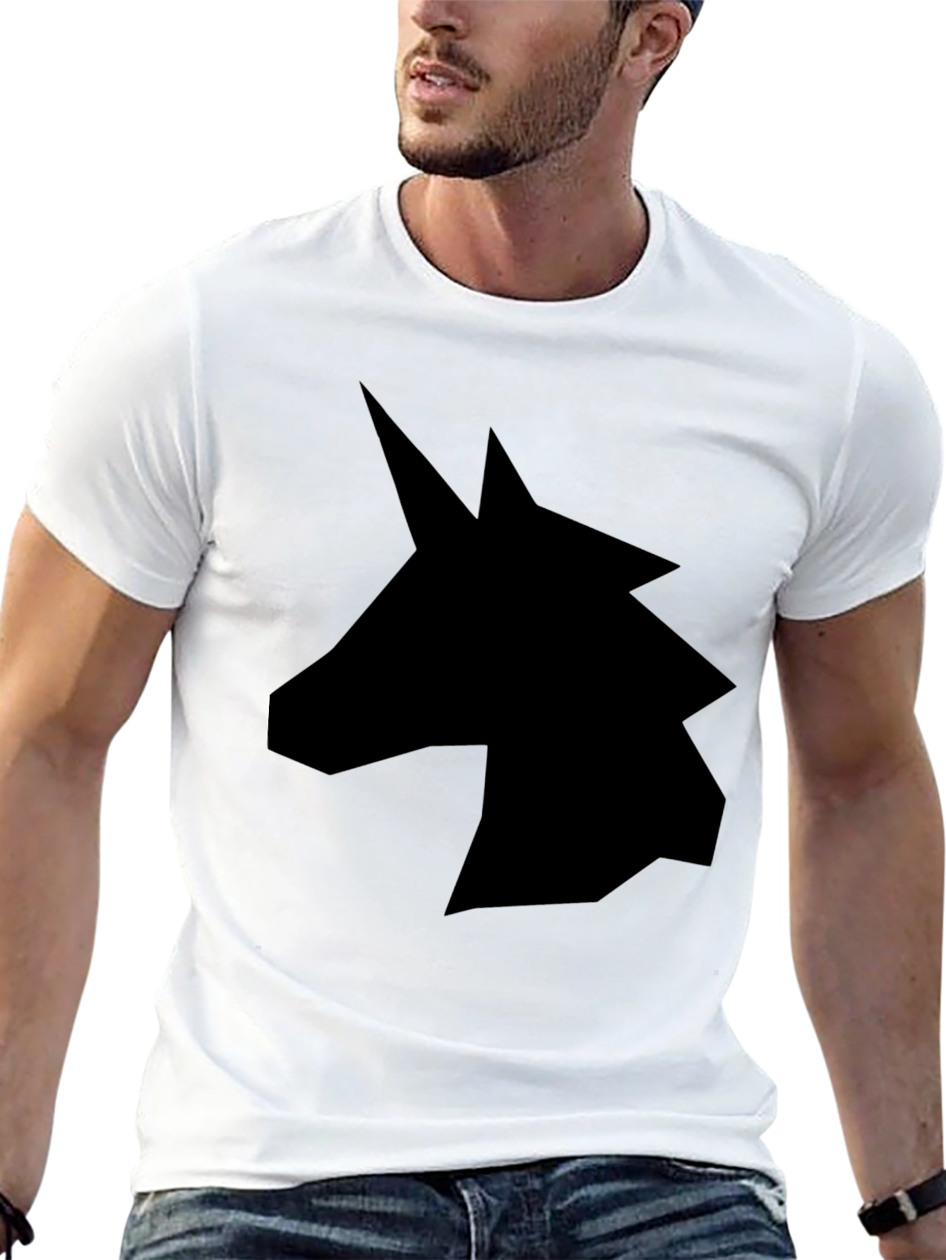 Black Unicorn Silhouette Graphic Tee - Black view 13