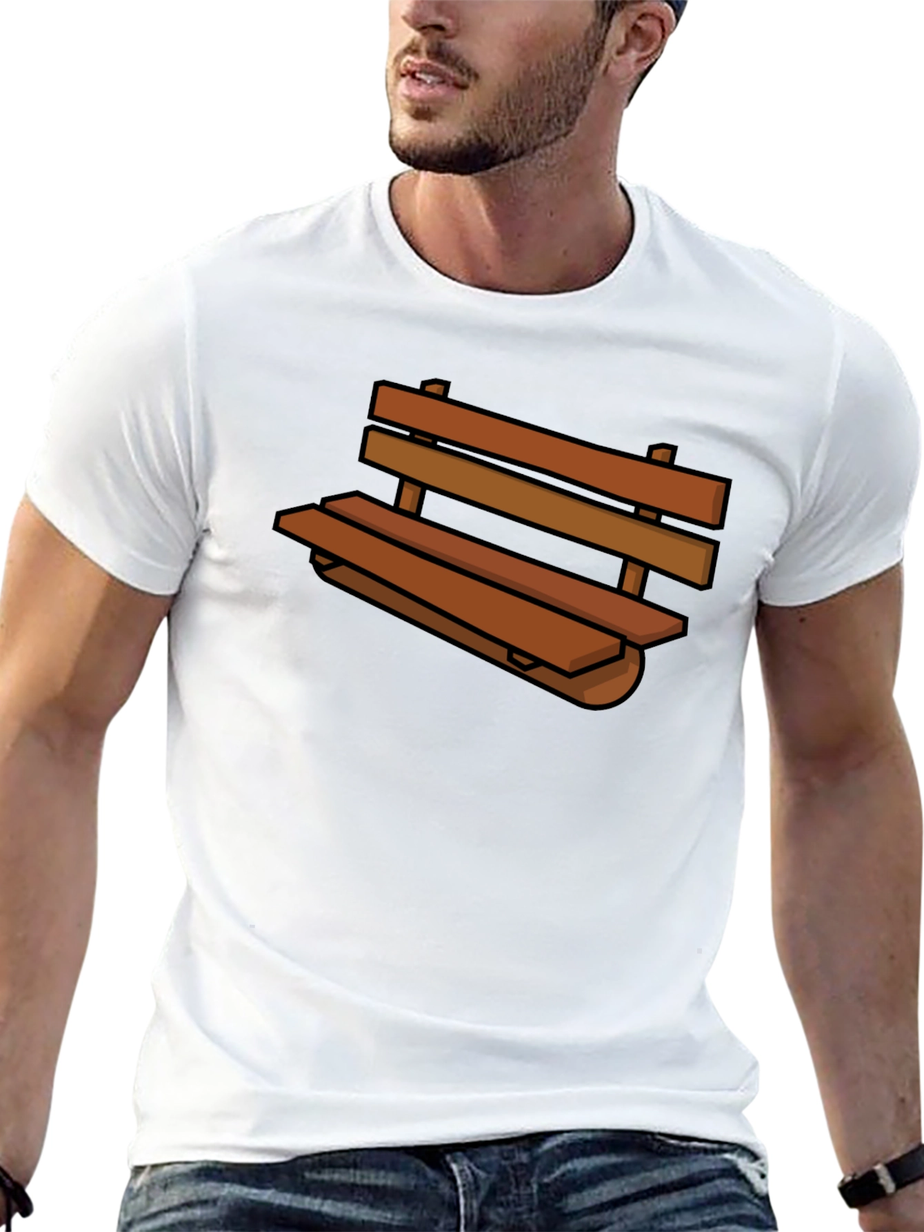 Black Bench Graphic Tee - Comfortable Everyday Wear view 13