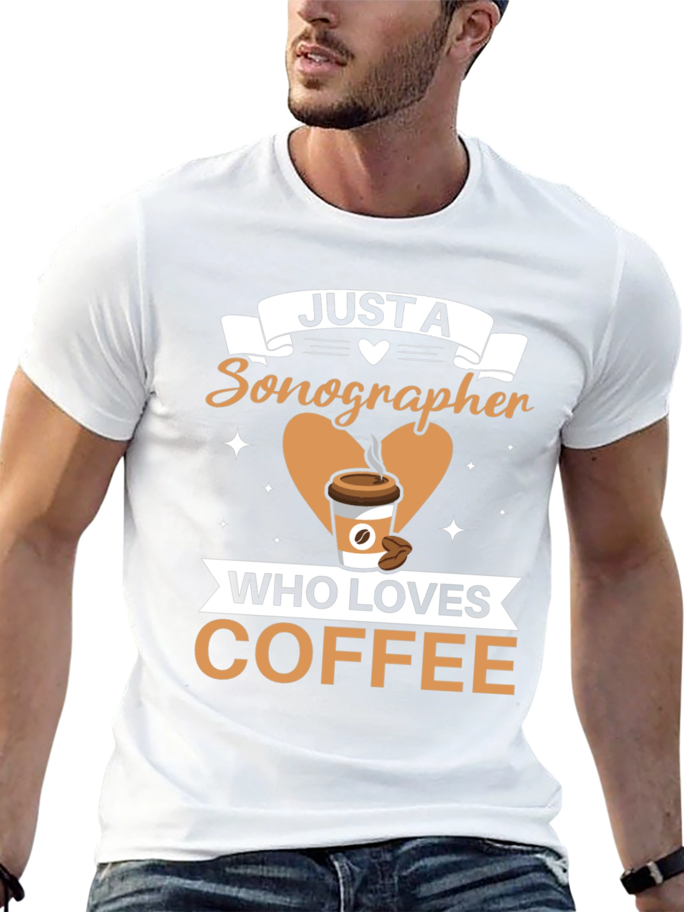 Black Sonographer Coffee Lover T-Shirt - Funny Graphic Tee view 13