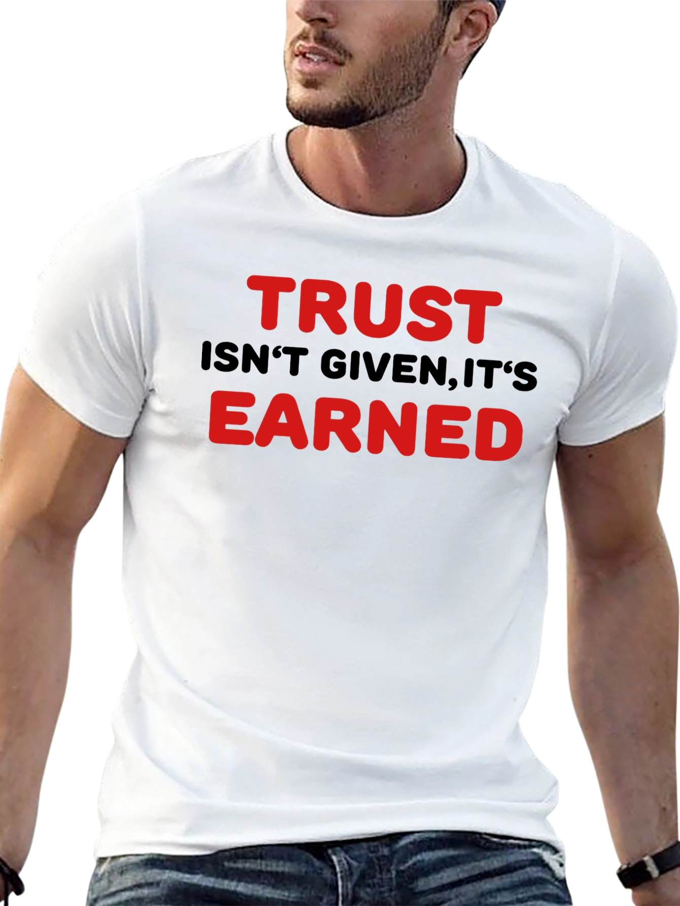 Black Trust Isn't Given Earned Graphic T-Shirt view 13