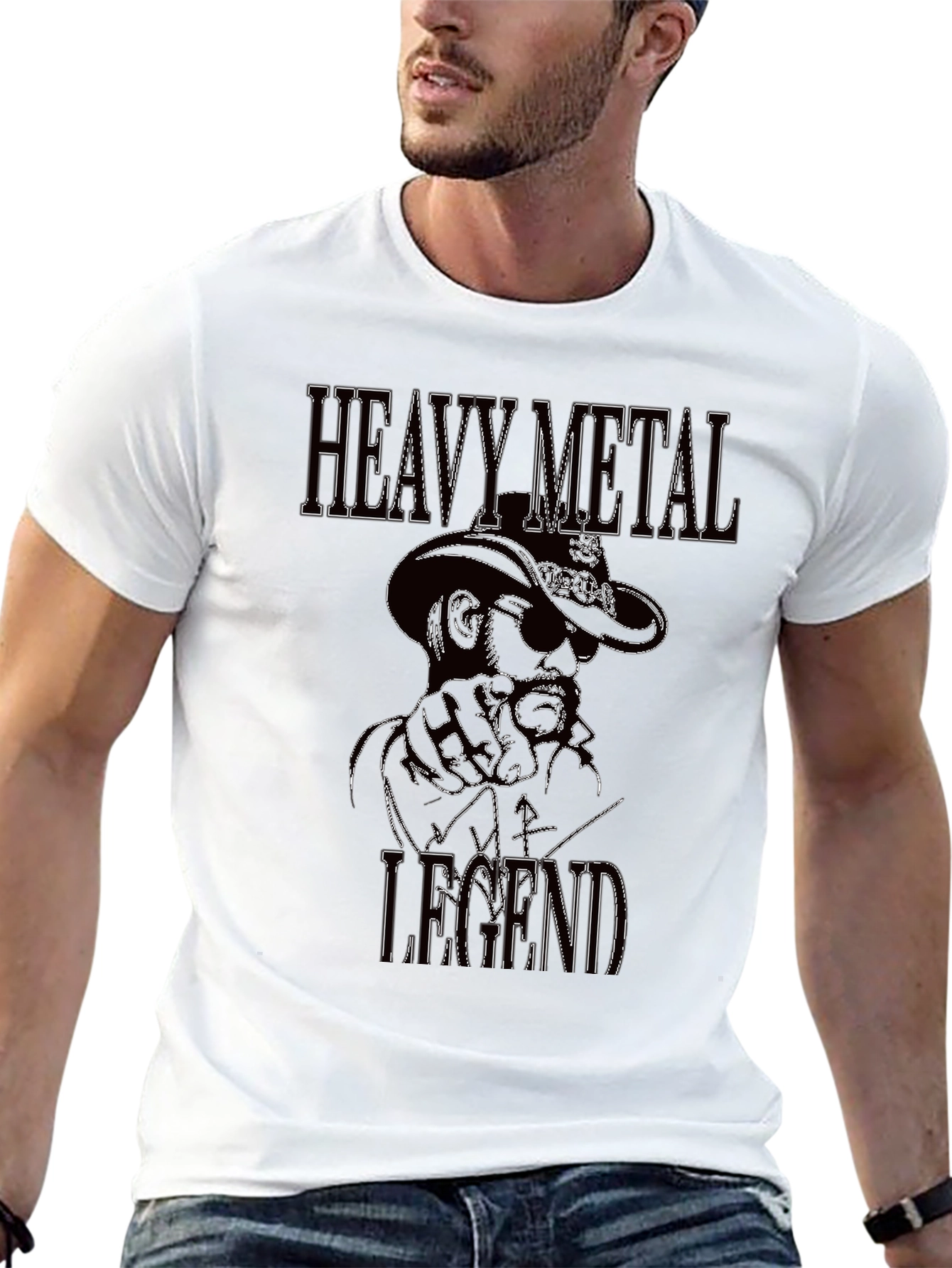 Black Heavy Metal Legend Graphic T-Shirt view 13