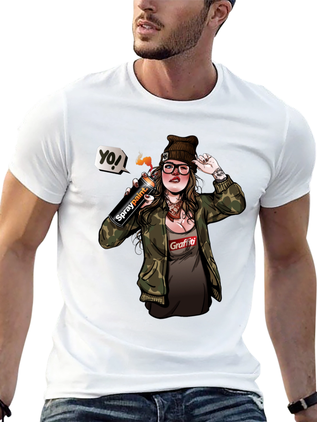 Black Graffiti Girl T-Shirt - Urban Street Style view 13