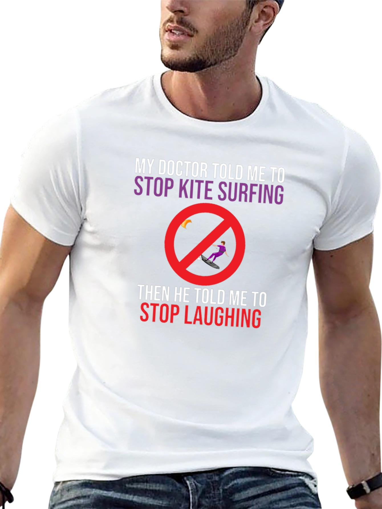 Black Funny Kite Surfing T-Shirt: Doctor's Orders view 13