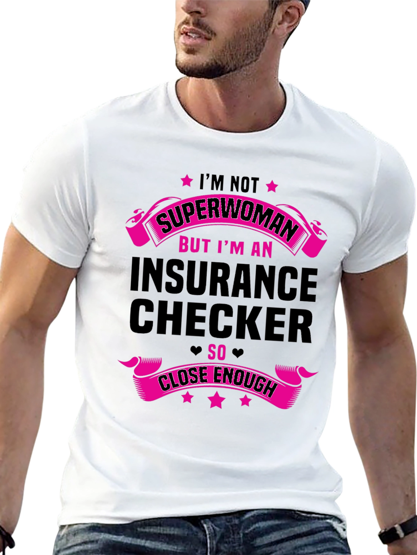 Black Insurance Checker Superwoman Funny T-Shirt view 13